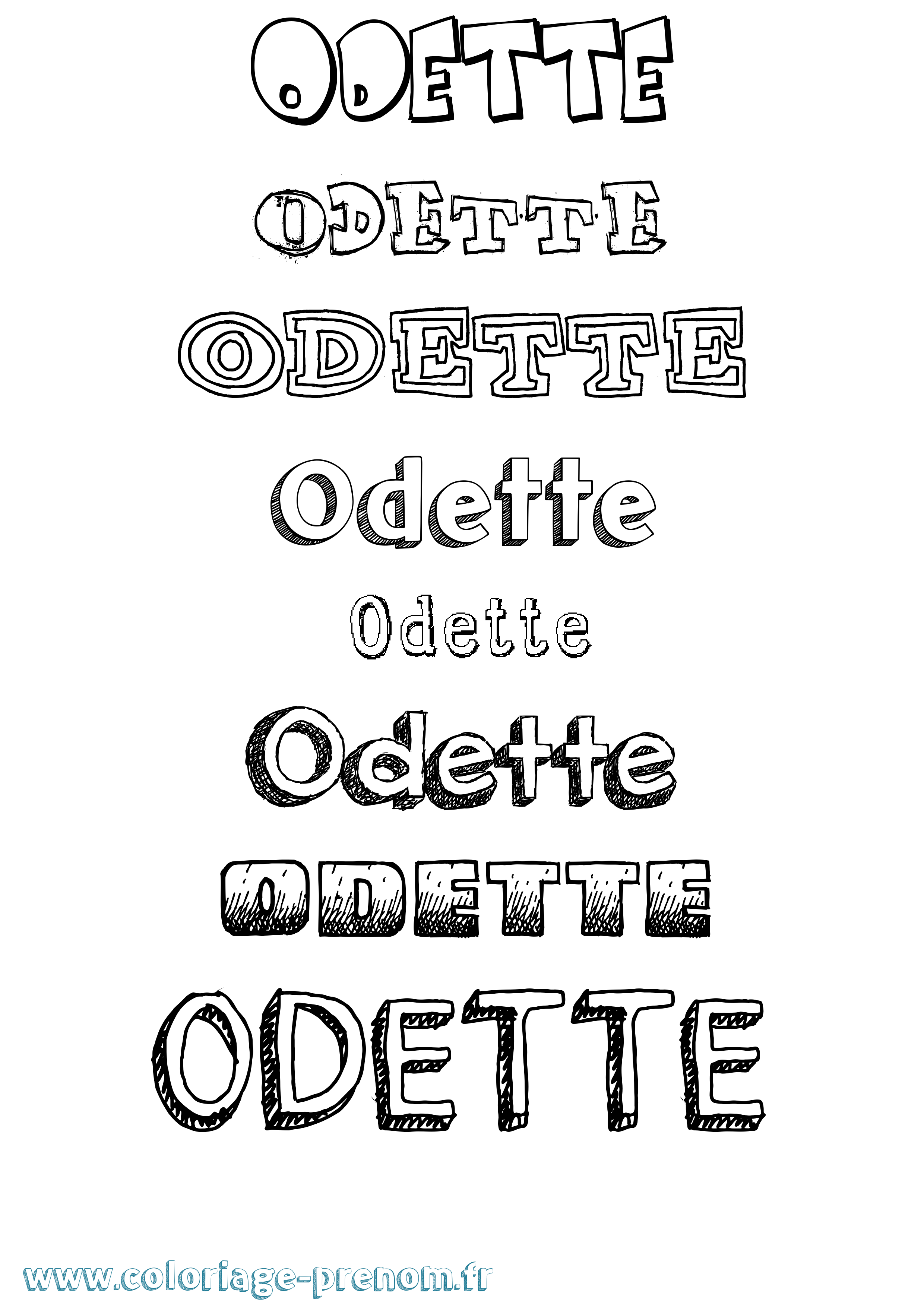 Coloriage prénom Odette Dessiné