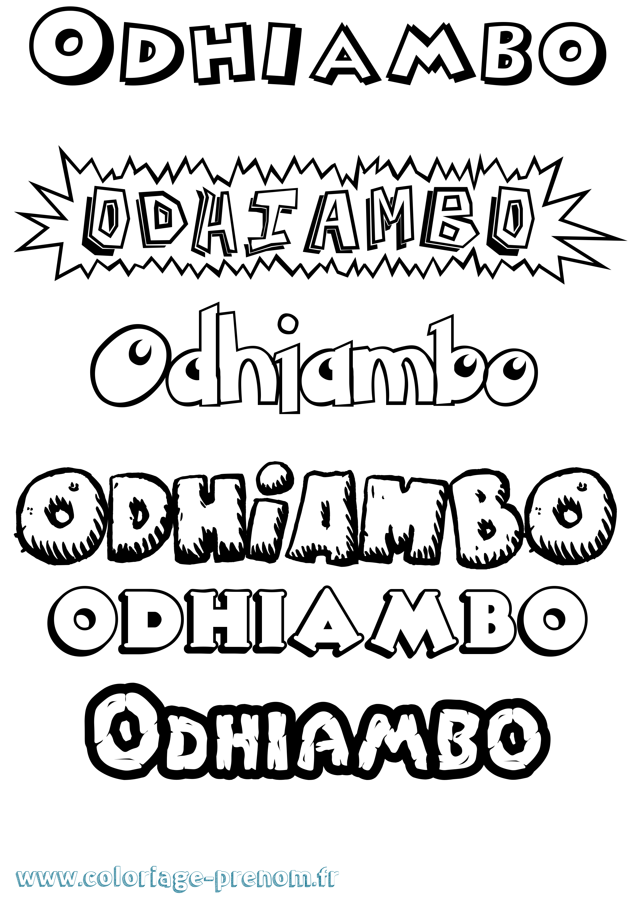 Coloriage prénom Odhiambo Dessin Animé