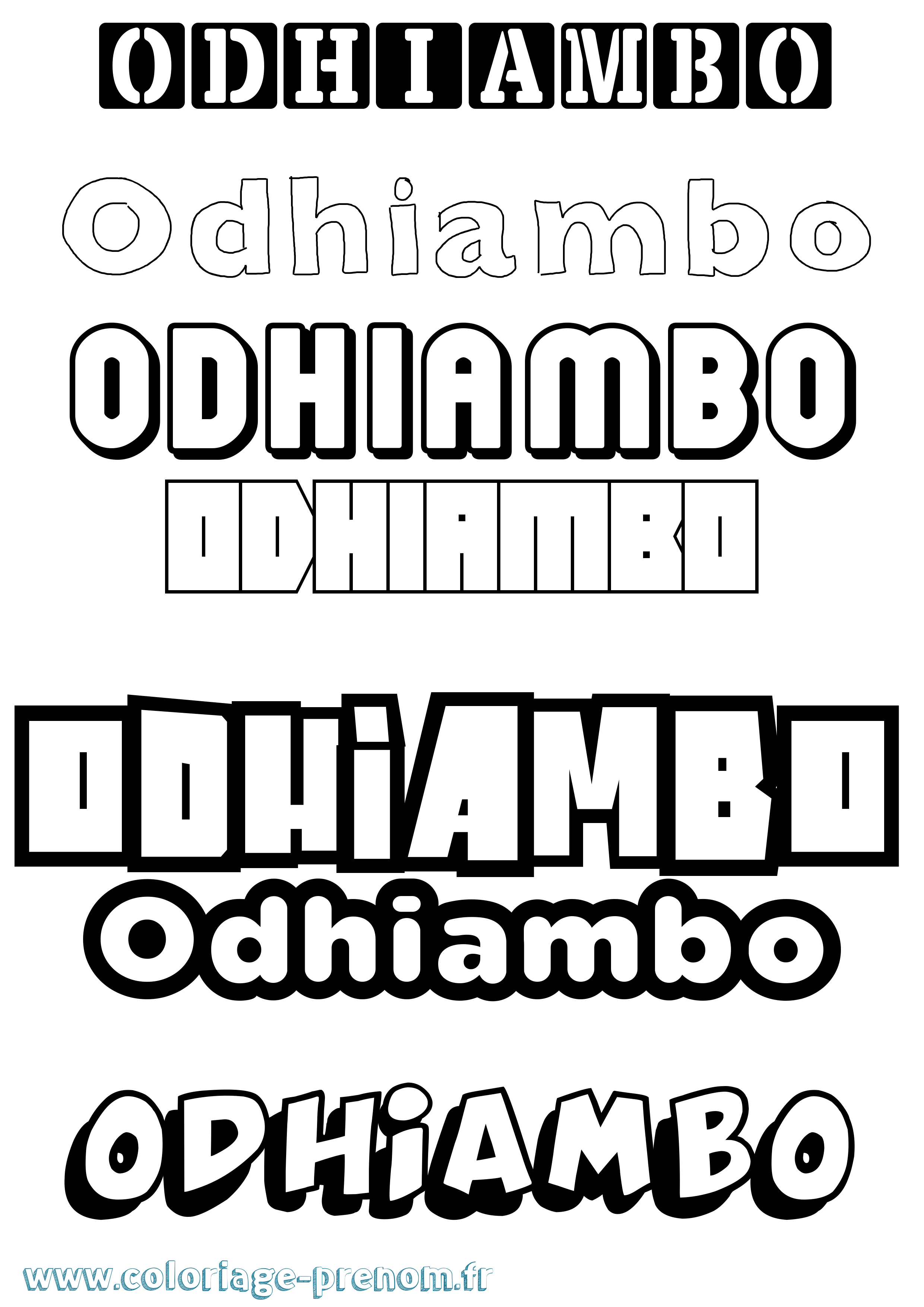 Coloriage prénom Odhiambo Simple