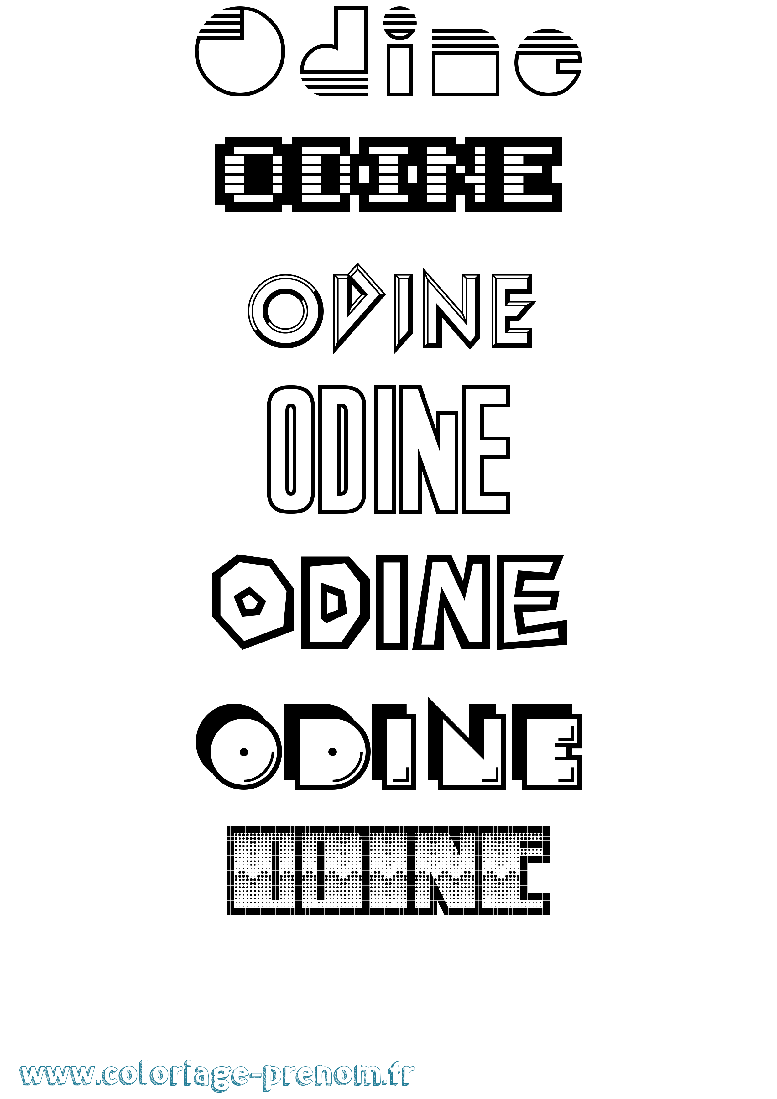 Coloriage Odine Jeux Vidéos Coloriage prénom Odine Jeux Vidéos