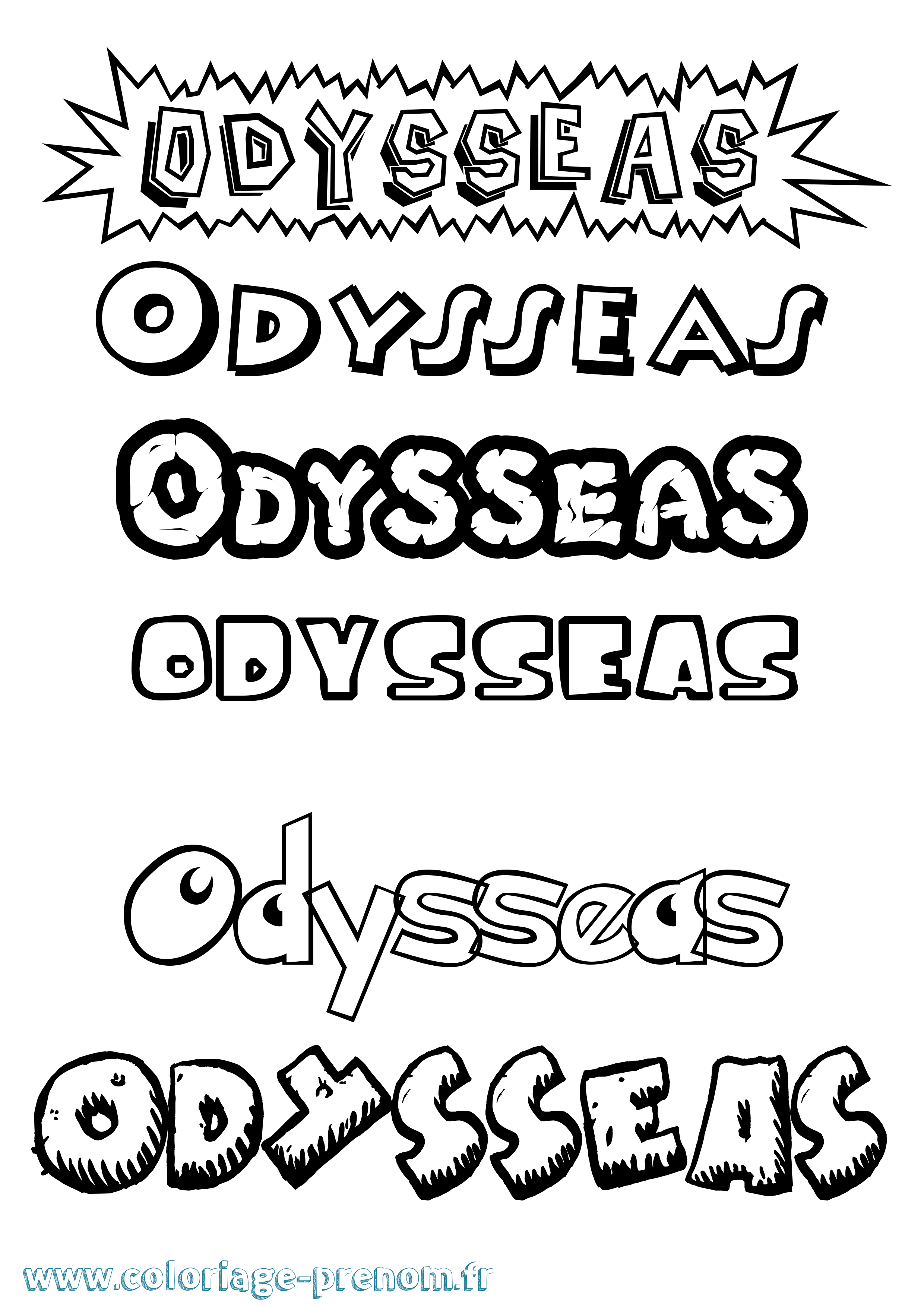 Coloriage prénom Odysseas Dessin Animé