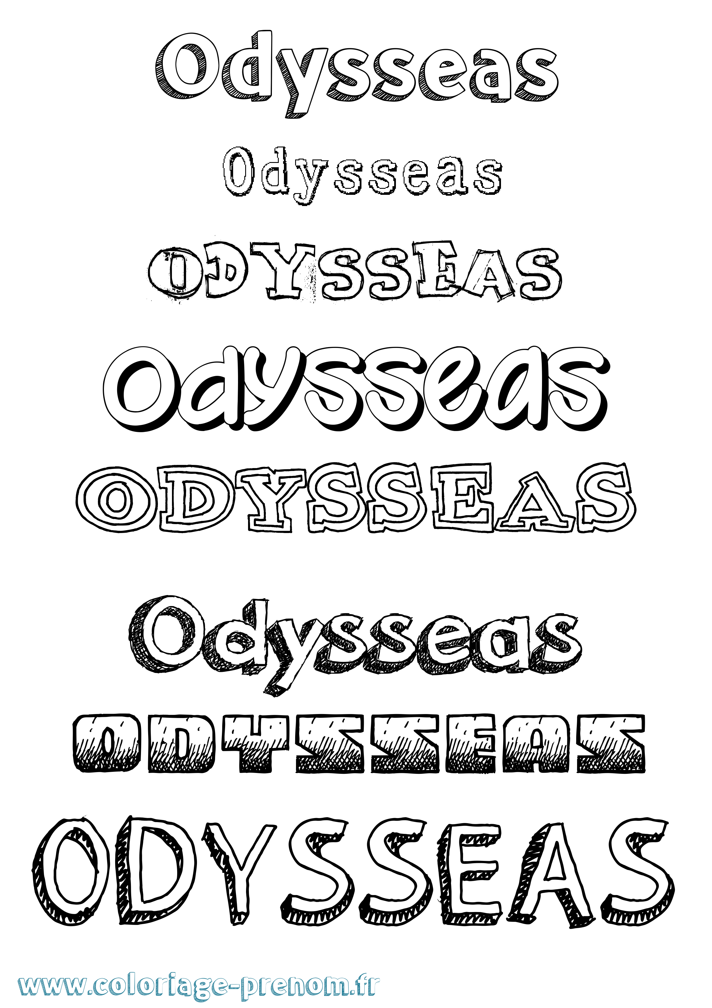 Coloriage prénom Odysseas Dessiné