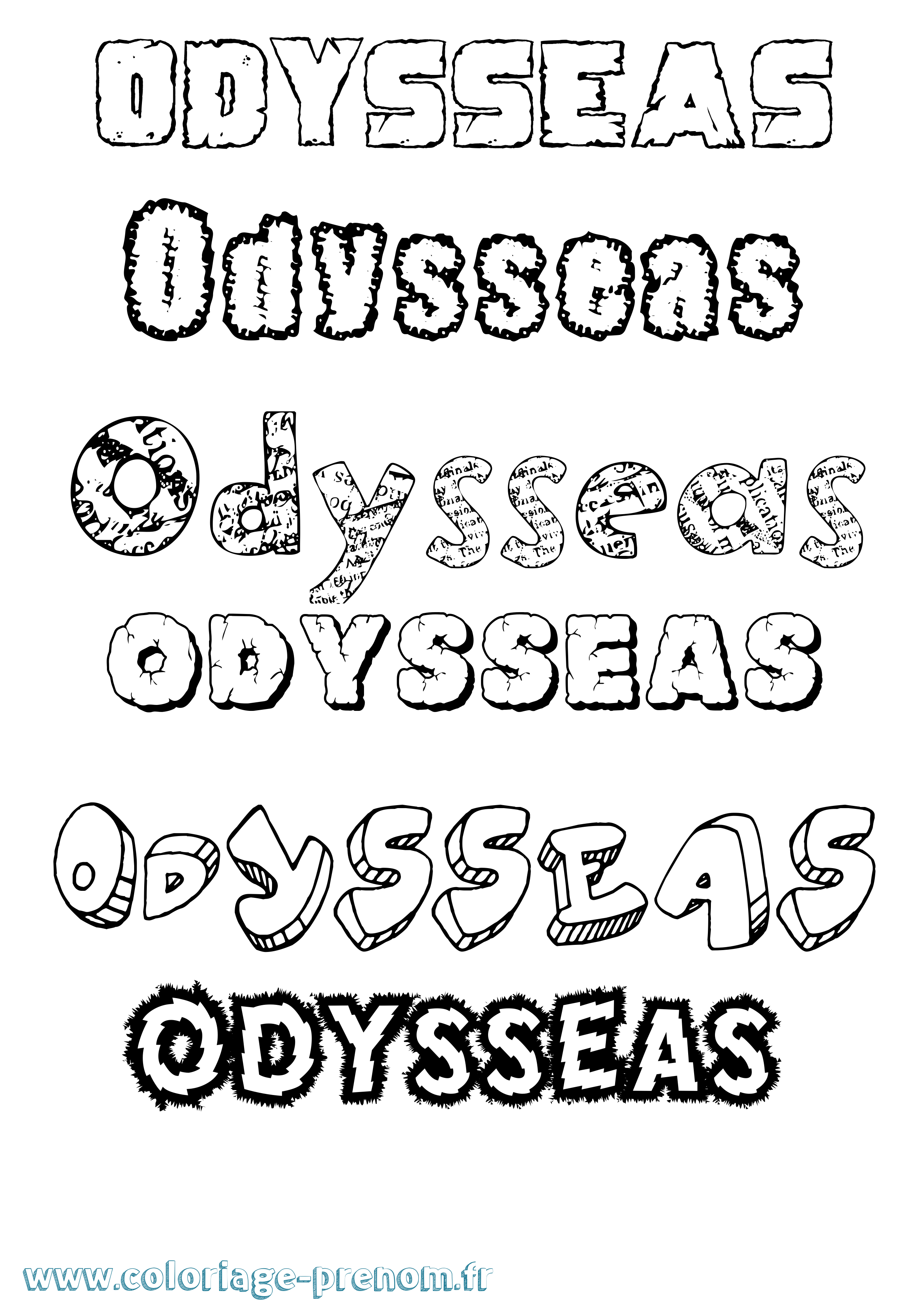 Coloriage prénom Odysseas Destructuré