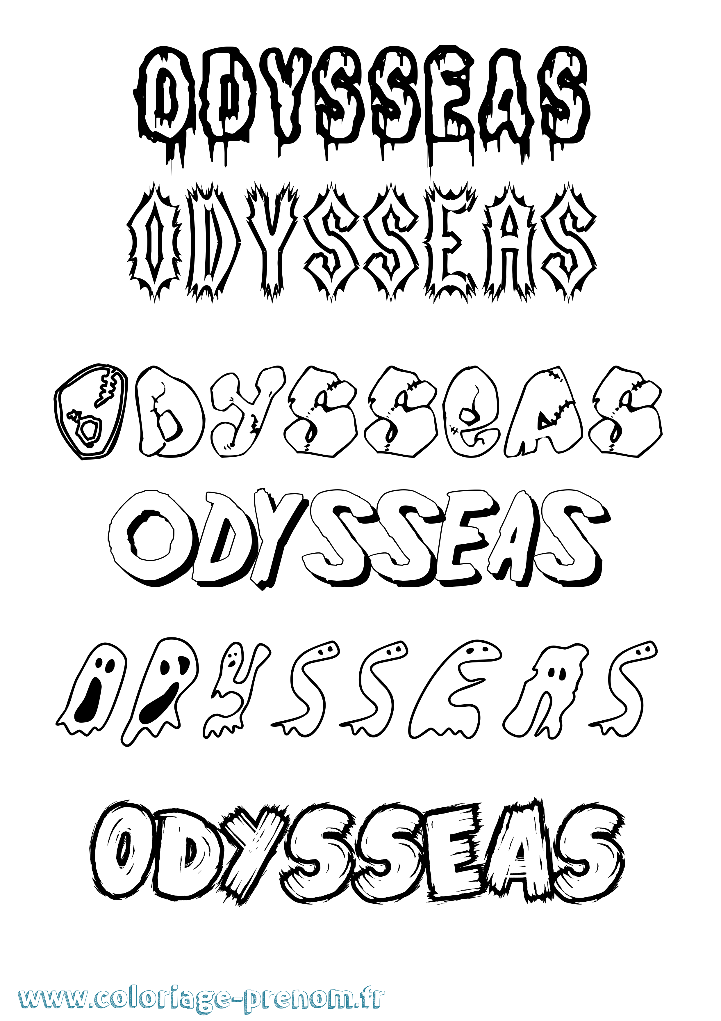 Coloriage prénom Odysseas Frisson