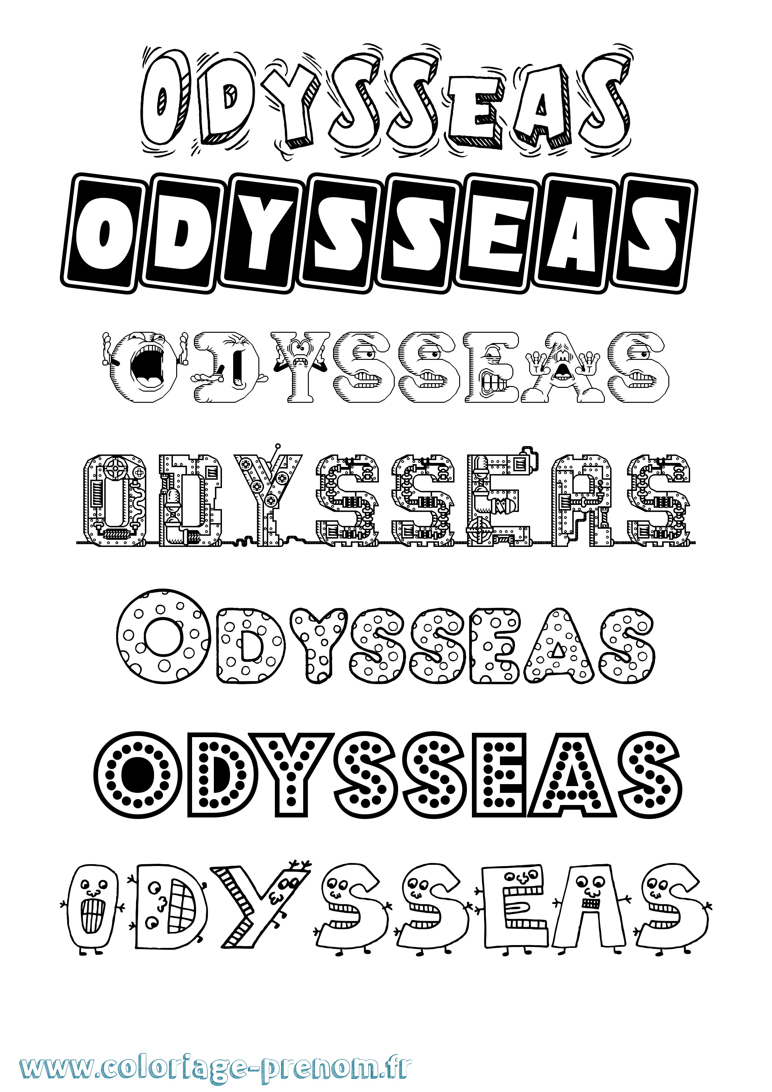 Coloriage prénom Odysseas Fun