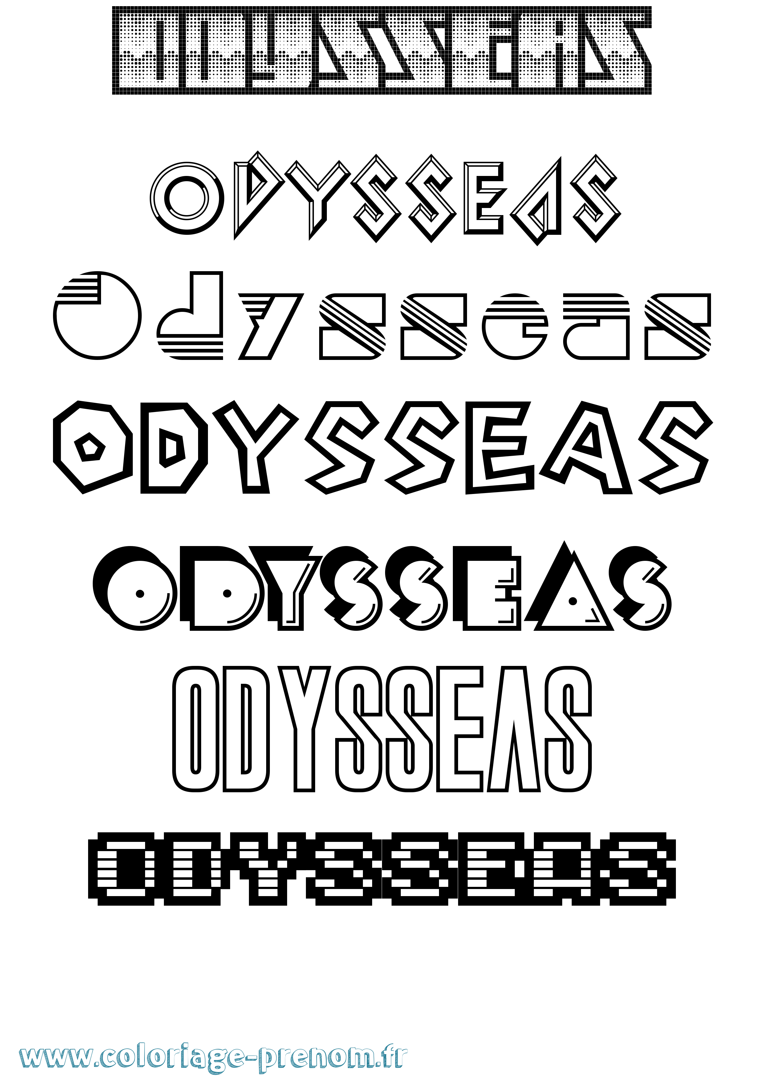 Coloriage prénom Odysseas Jeux Vidéos