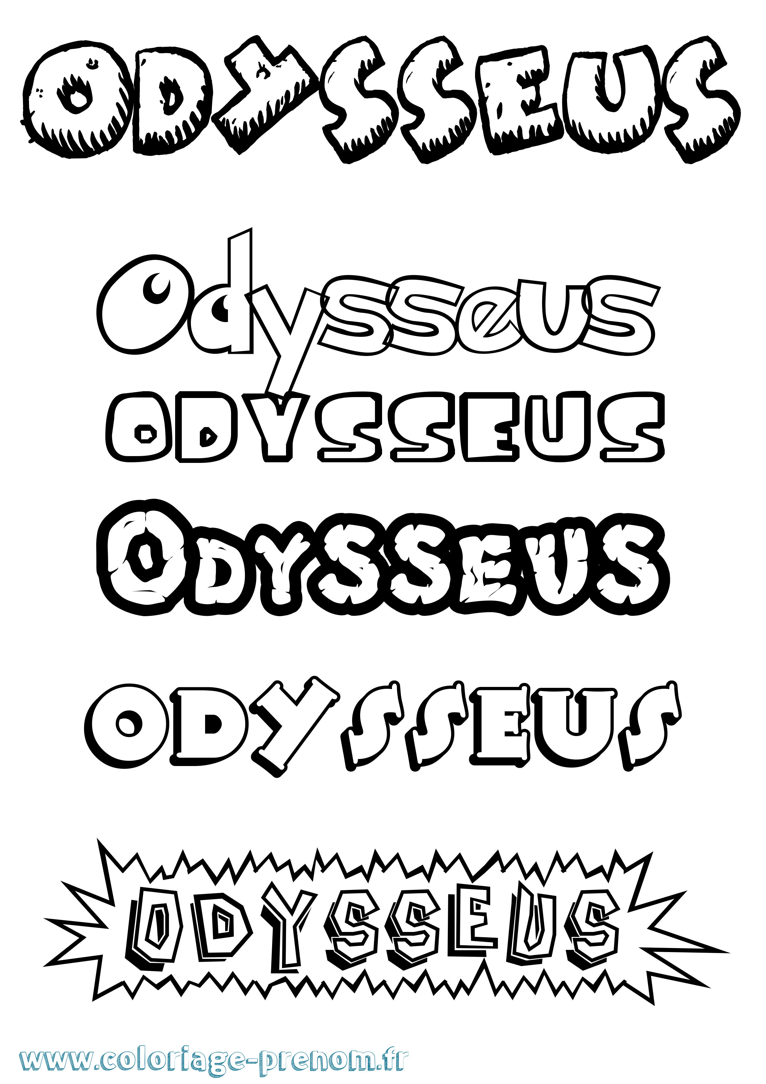 Coloriage prénom Odysseus Dessin Animé