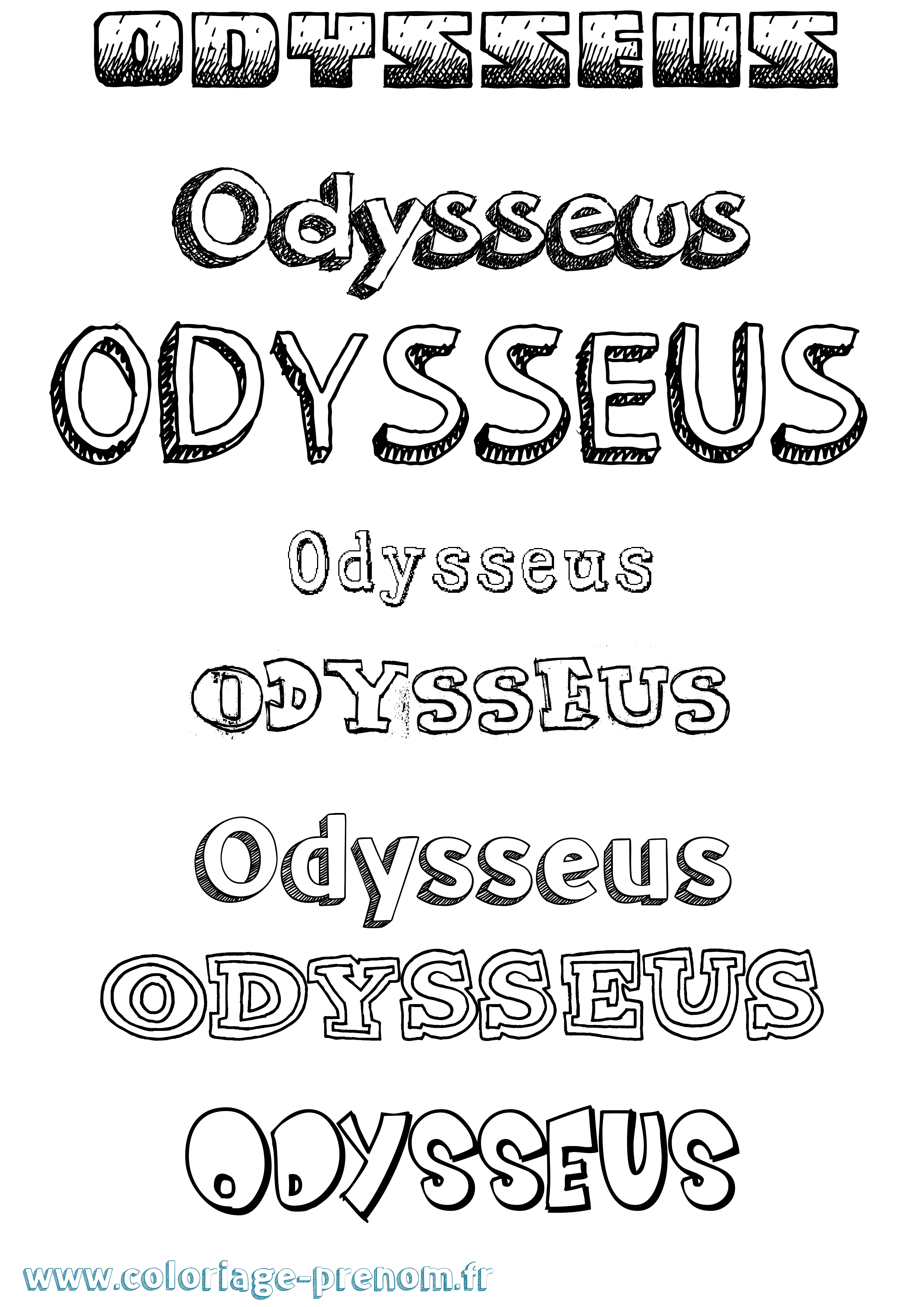 Coloriage prénom Odysseus Dessiné