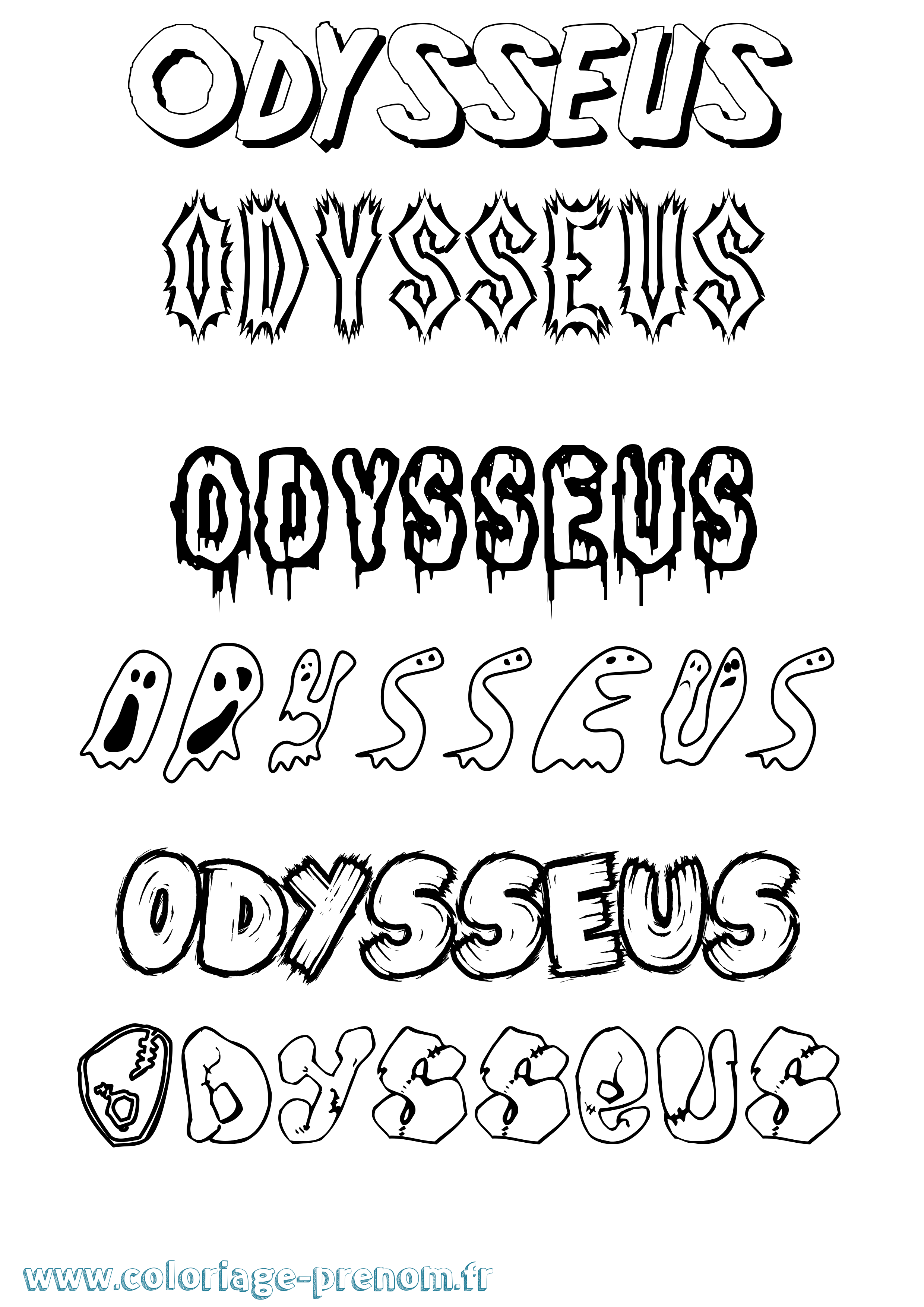 Coloriage prénom Odysseus Frisson