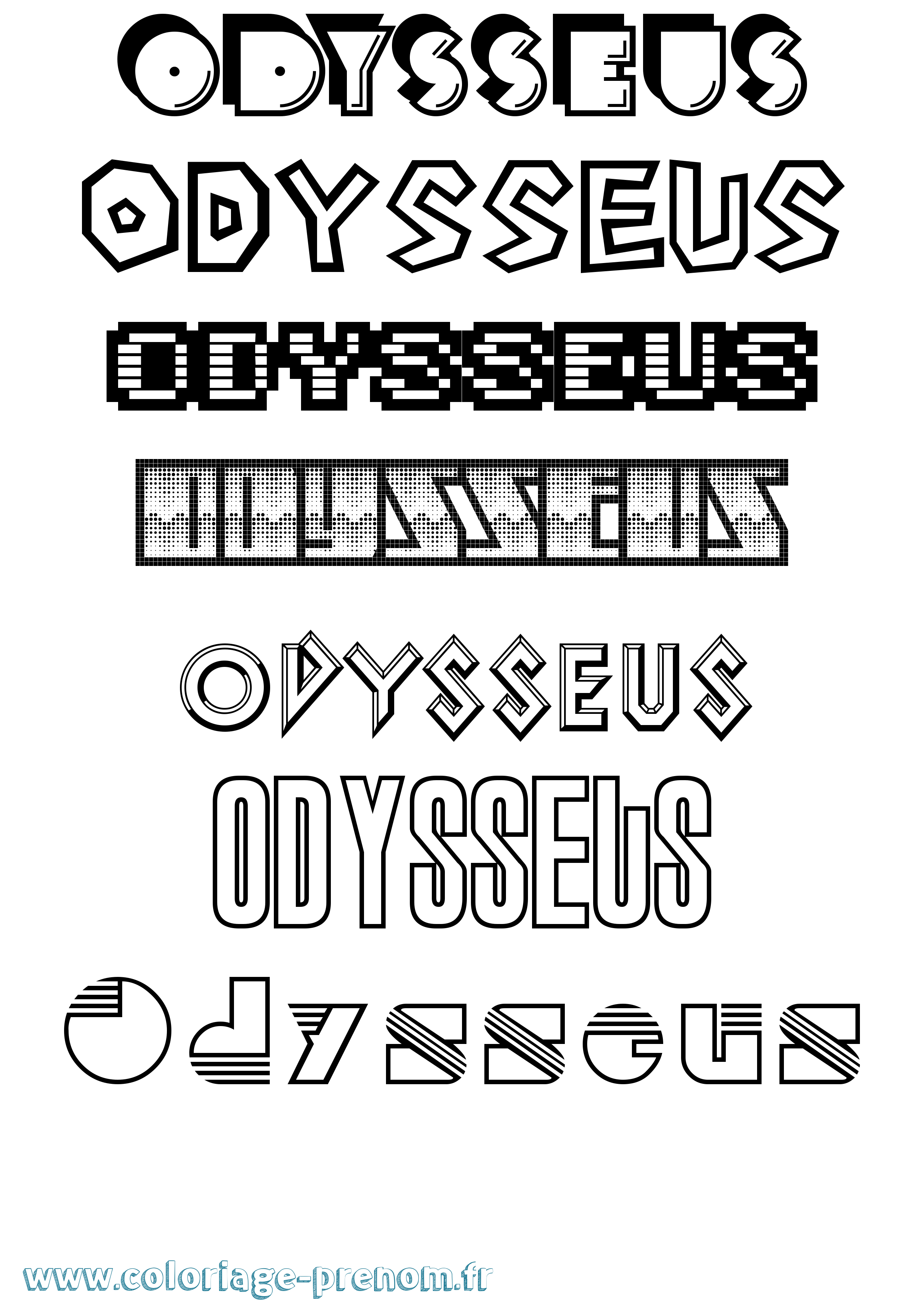 Coloriage prénom Odysseus Jeux Vidéos