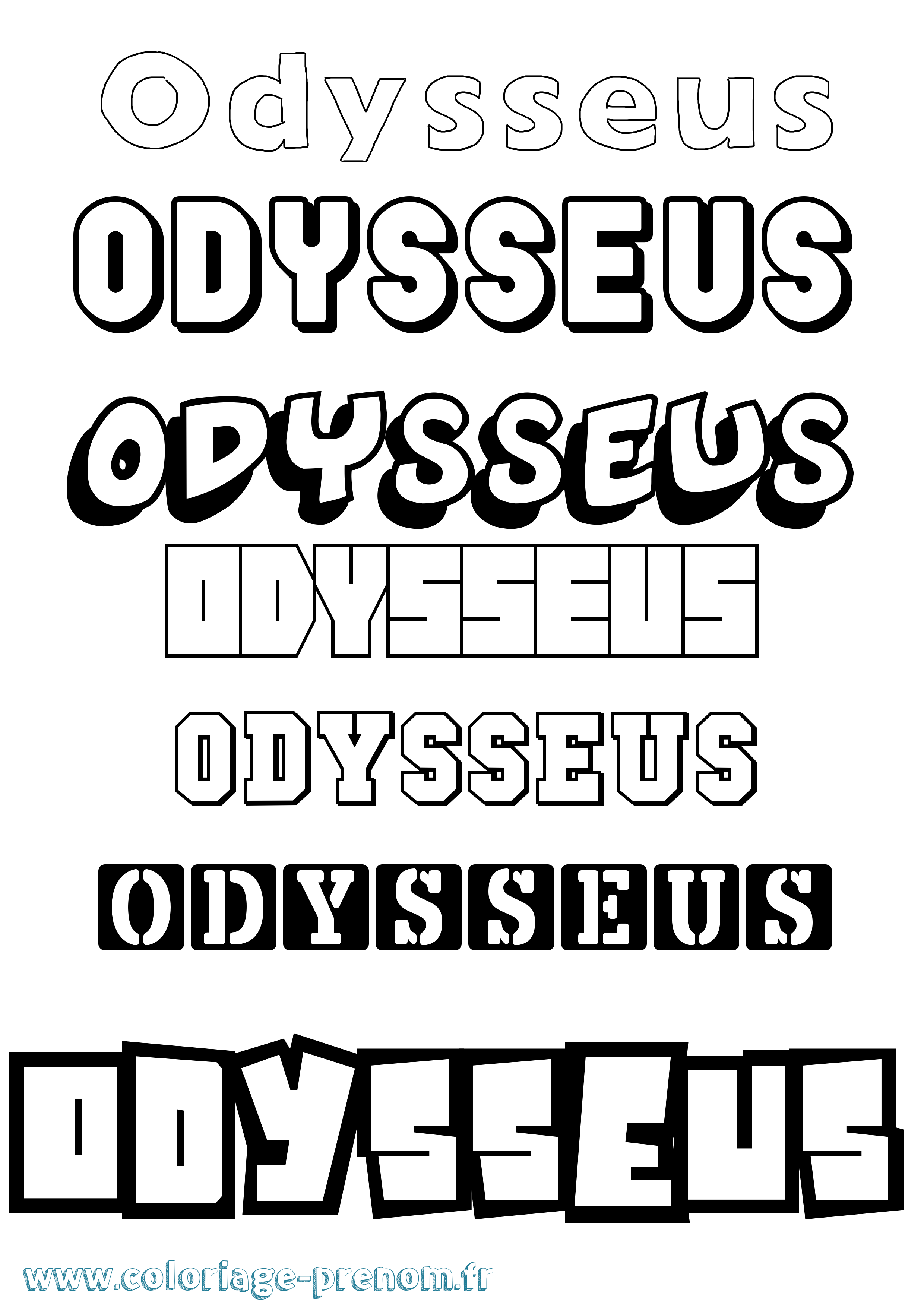 Coloriage prénom Odysseus Simple