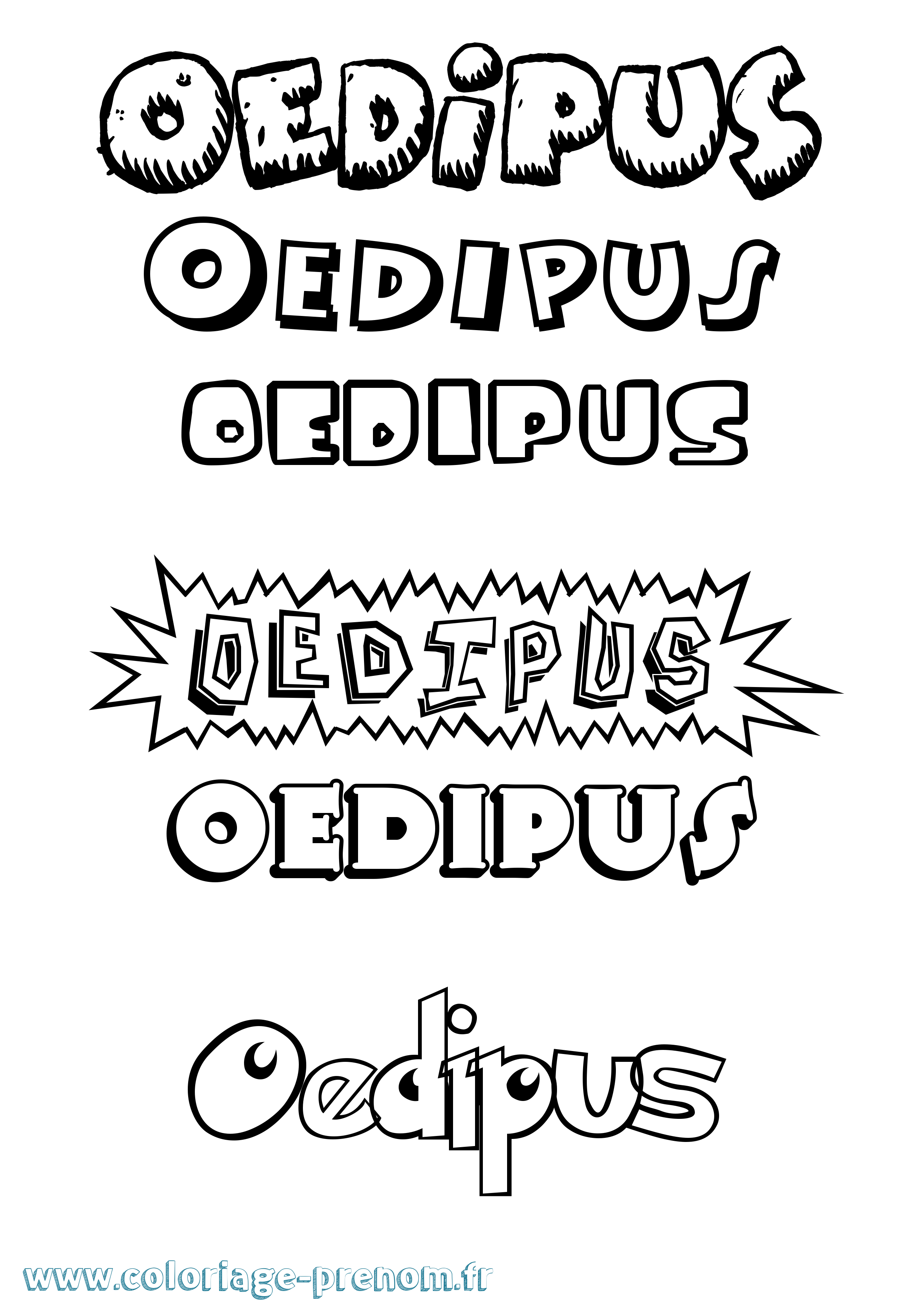 Coloriage prénom Oedipus Dessin Animé