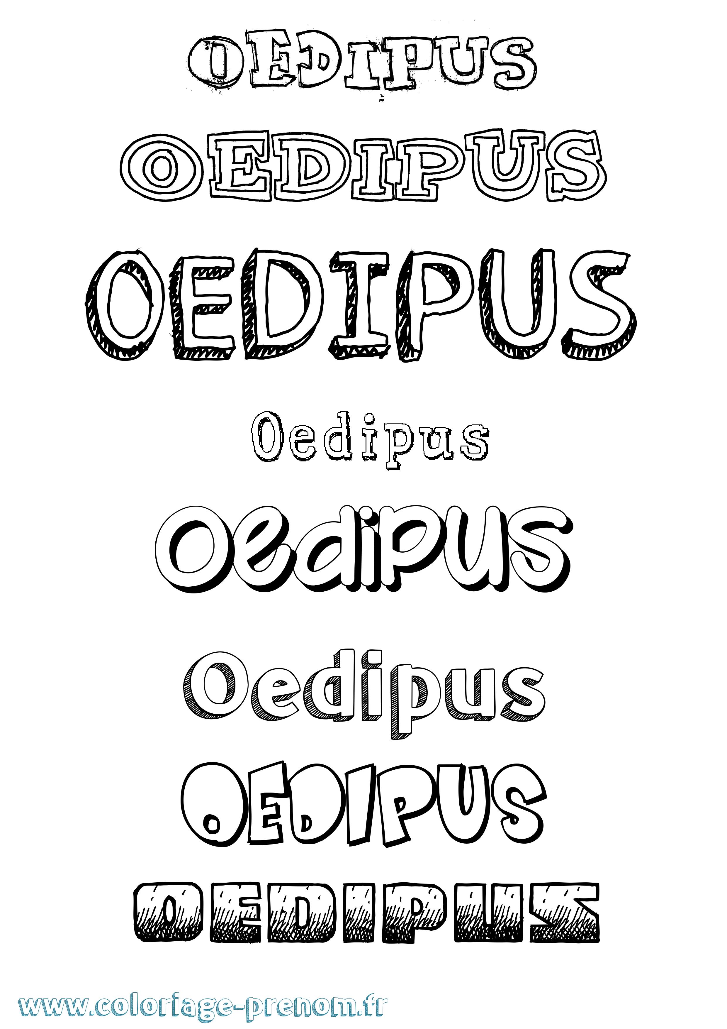 Coloriage prénom Oedipus Dessiné