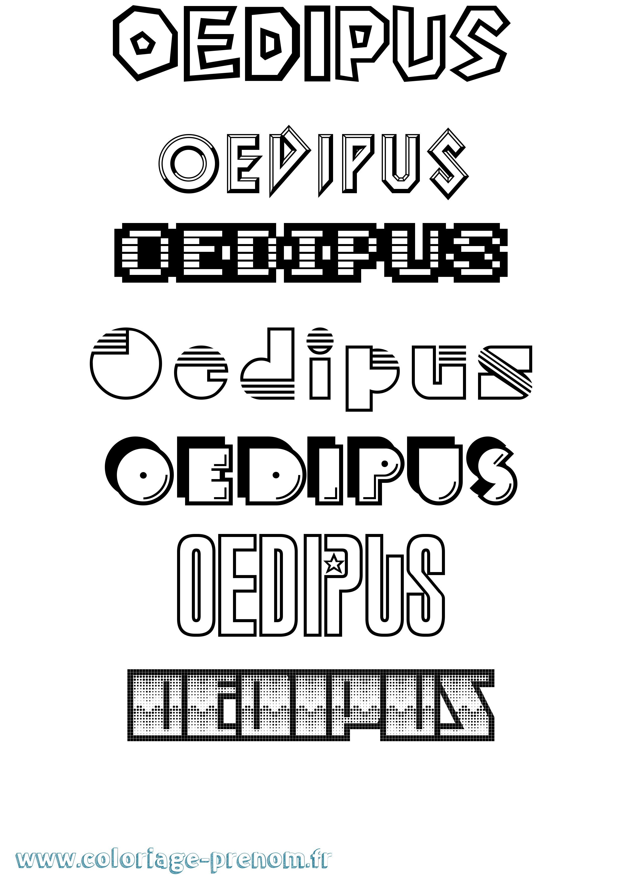 Coloriage prénom Oedipus Jeux Vidéos