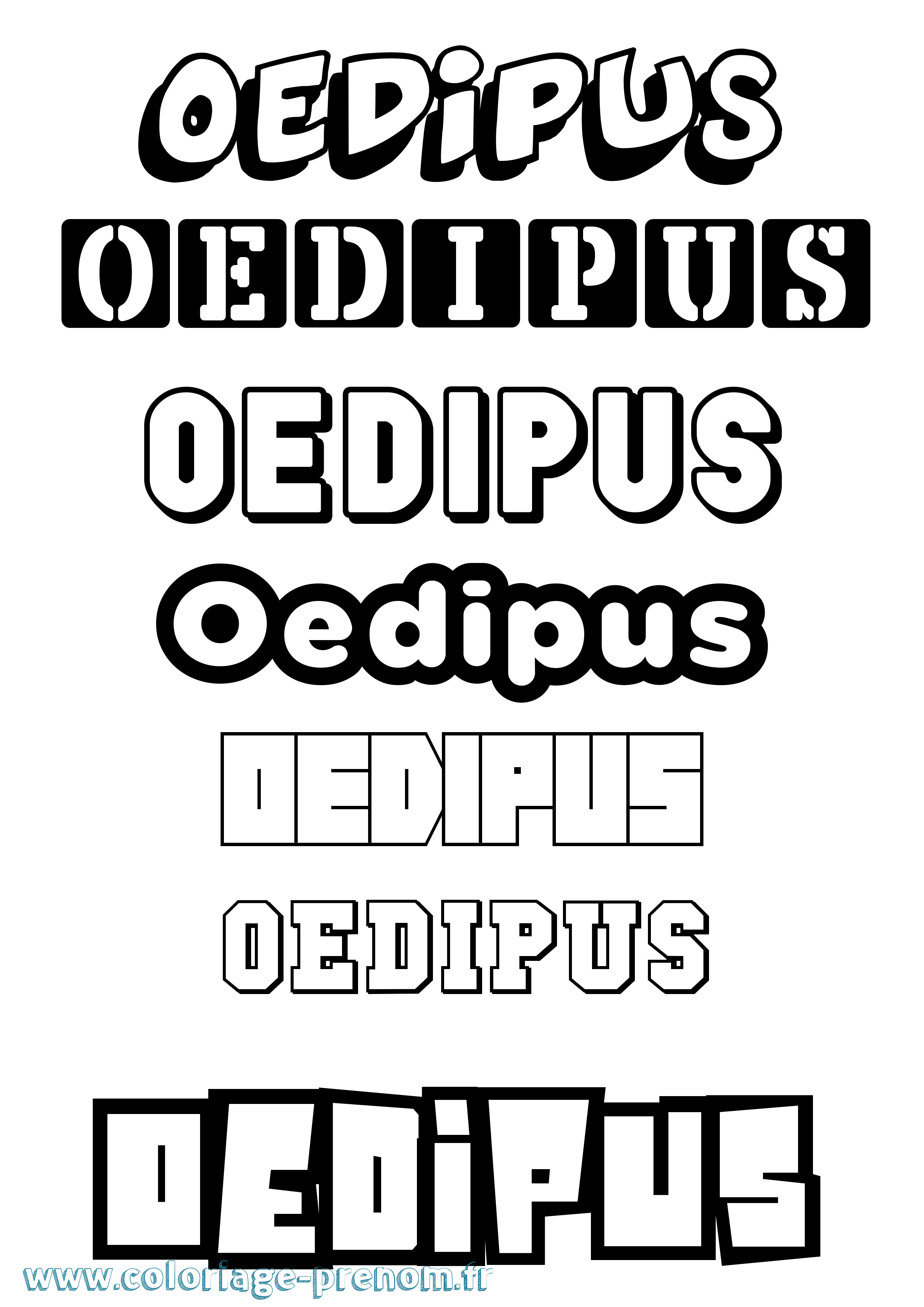 Coloriage prénom Oedipus Simple