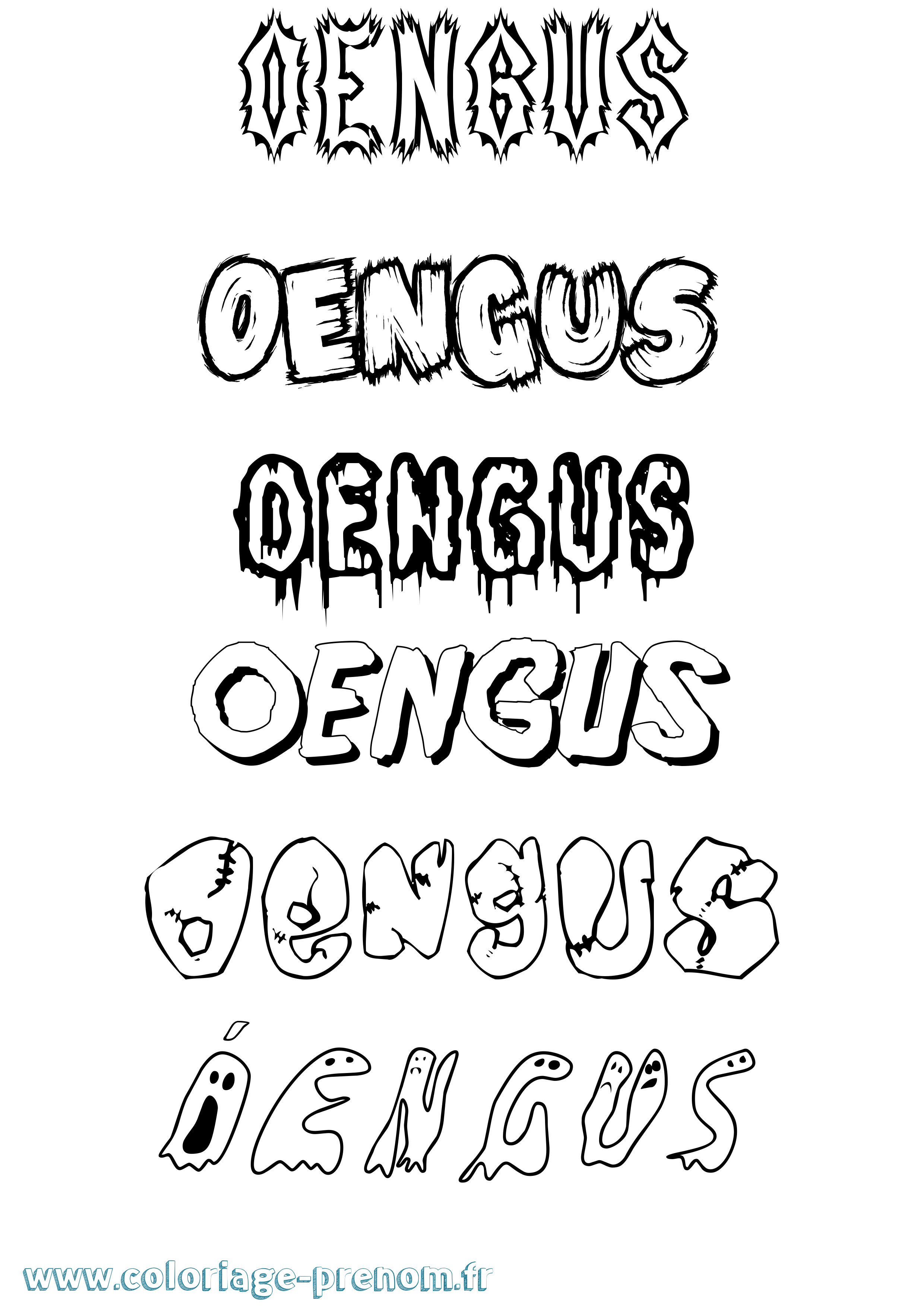 Coloriage Óengus Frisson Coloriage prénom Óengus Frisson