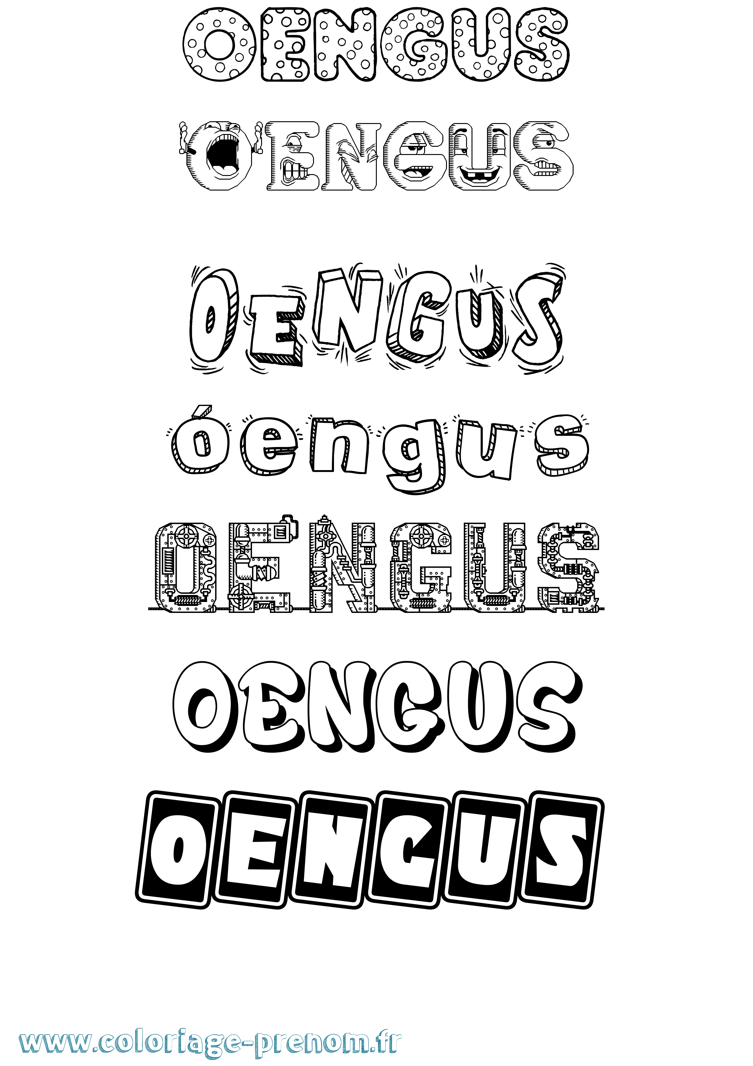 Coloriage Óengus Fun Coloriage prénom Óengus Fun