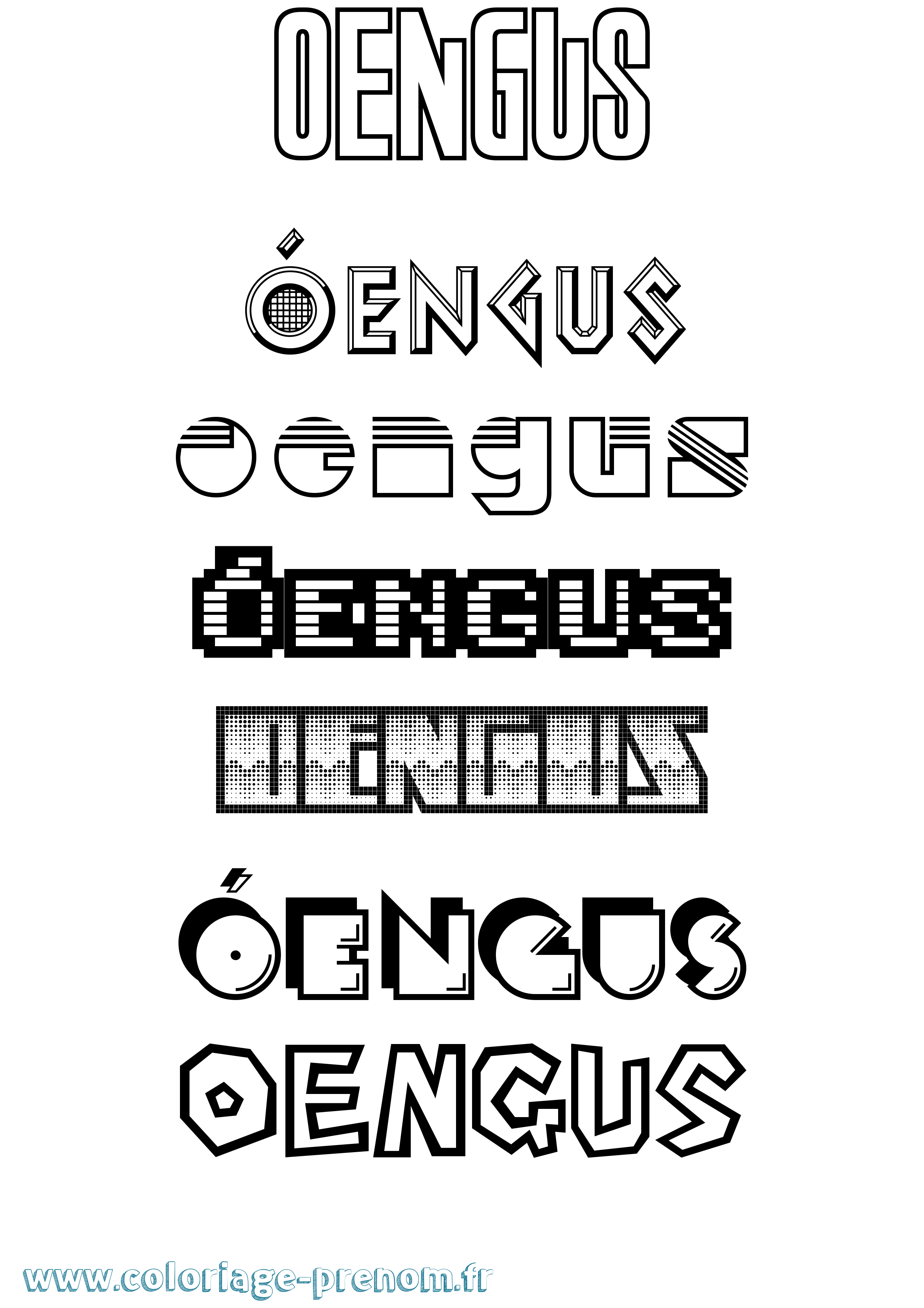 Coloriage Óengus Jeux Vidéos Coloriage prénom Óengus Jeux Vidéos