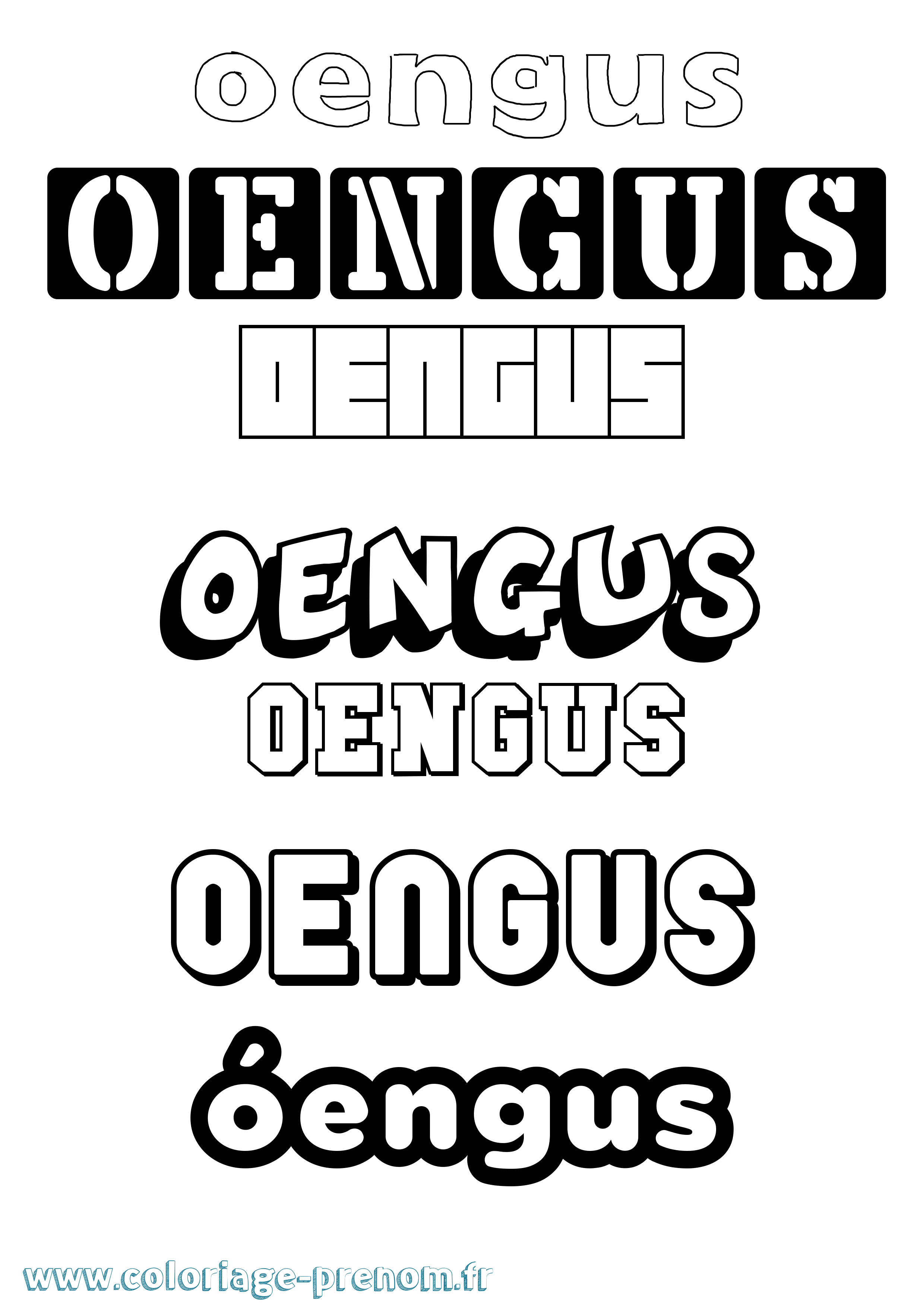 Coloriage Óengus Simple Coloriage prénom Óengus Simple