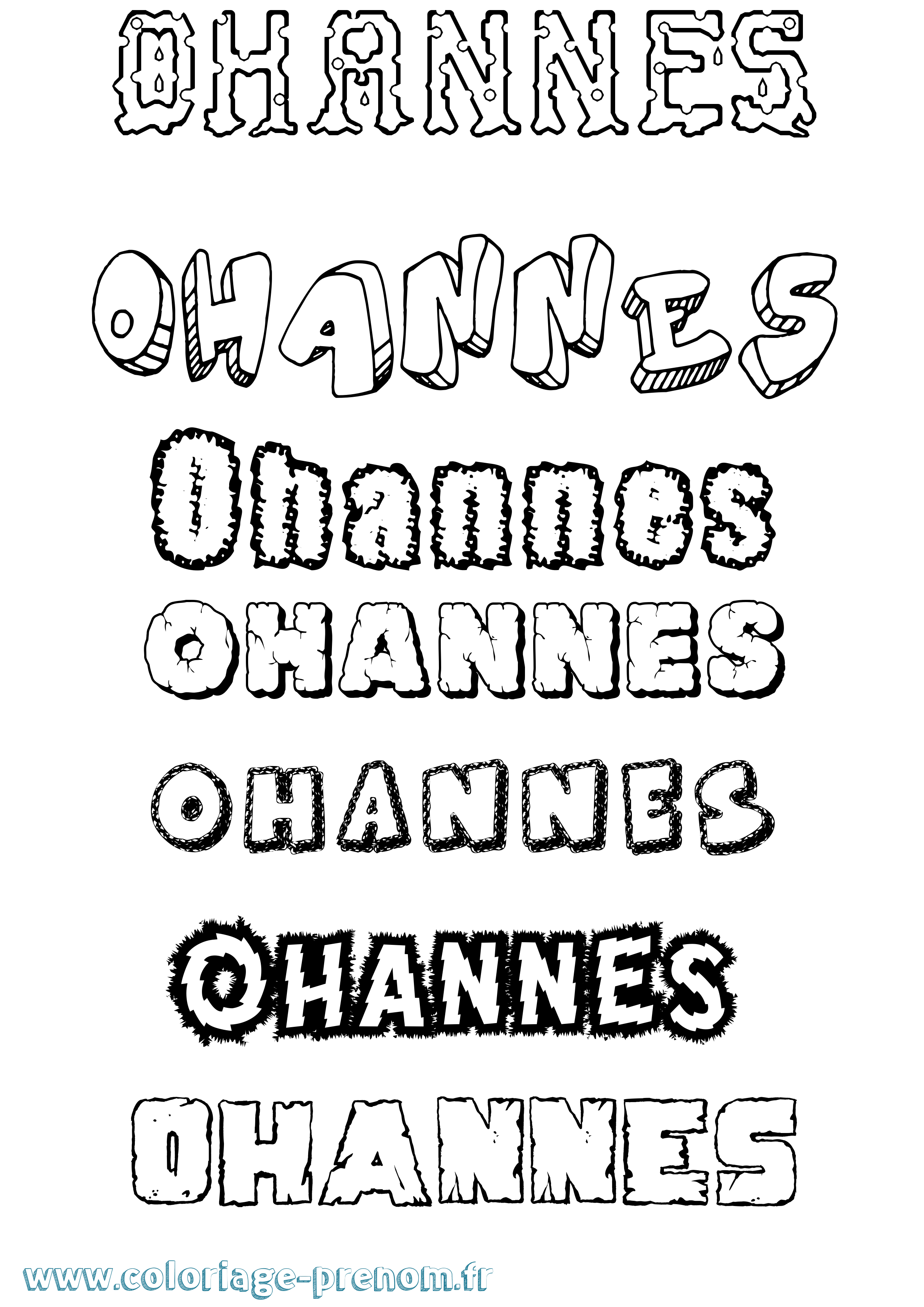 Coloriage prénom Ohannes Destructuré