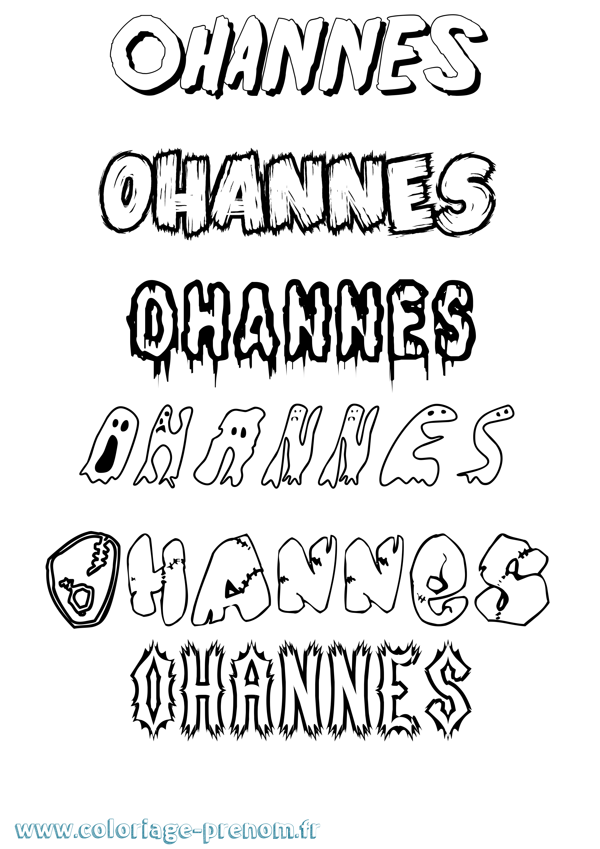 Coloriage prénom Ohannes Frisson