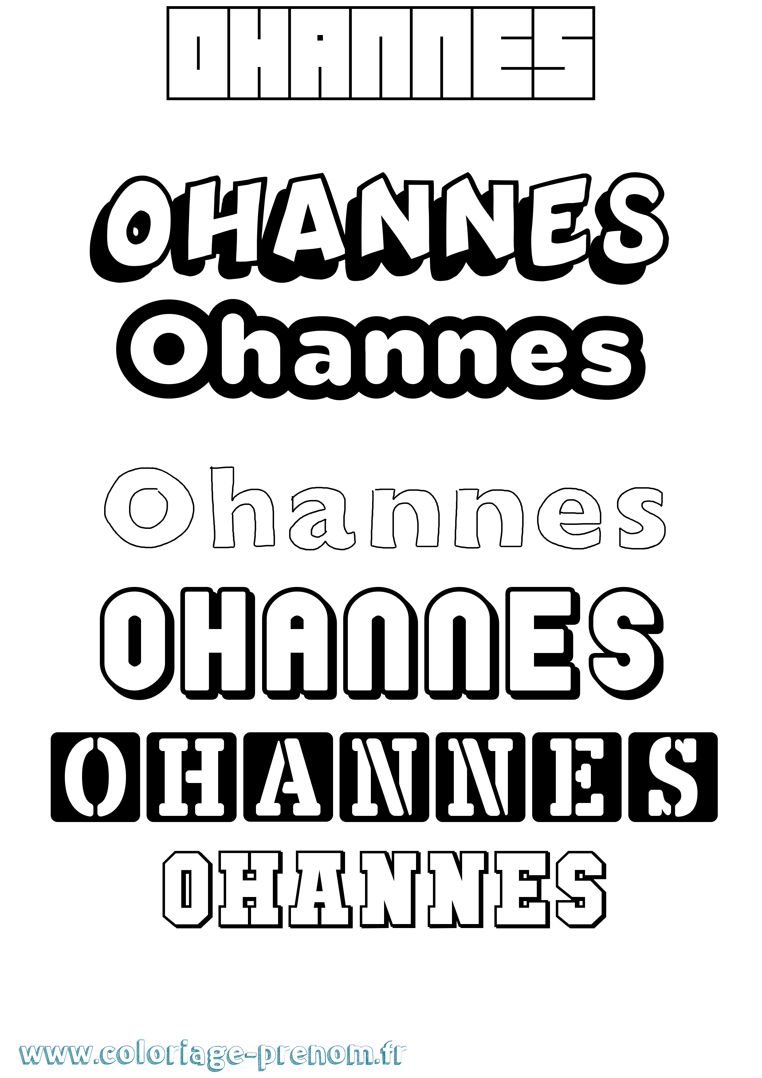 Coloriage prénom Ohannes Simple