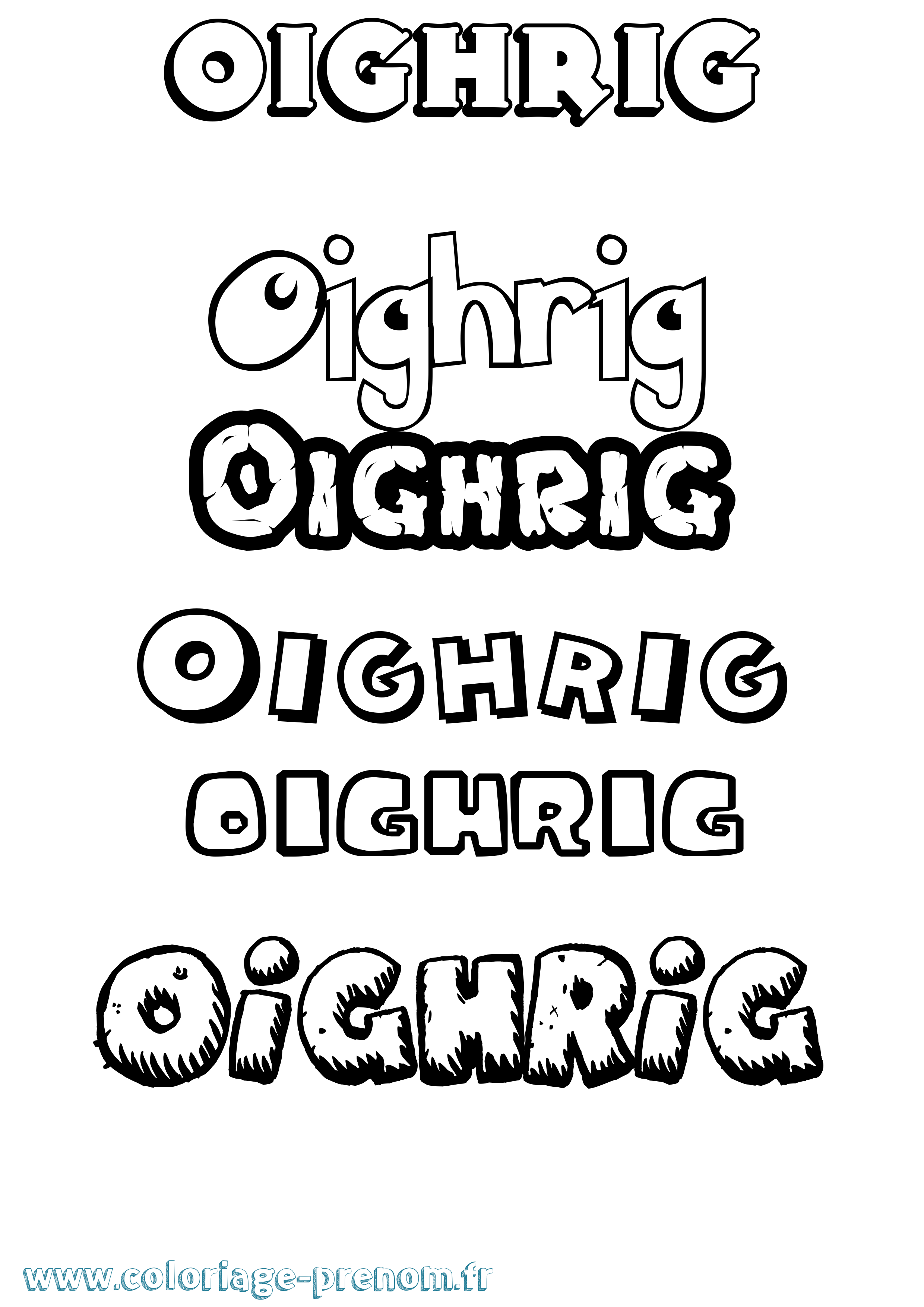 Coloriage Oighrig Dessin Animé Coloriage prénom Oighrig Dessin Animé