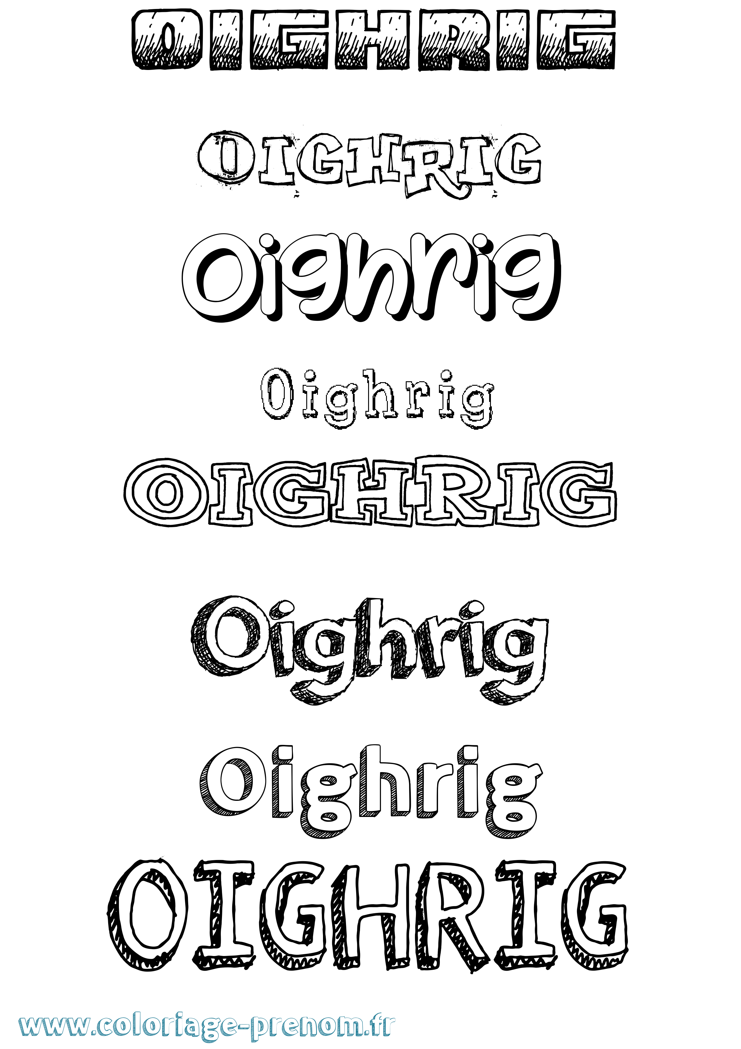 Coloriage Oighrig Dessiné Coloriage prénom Oighrig Dessiné