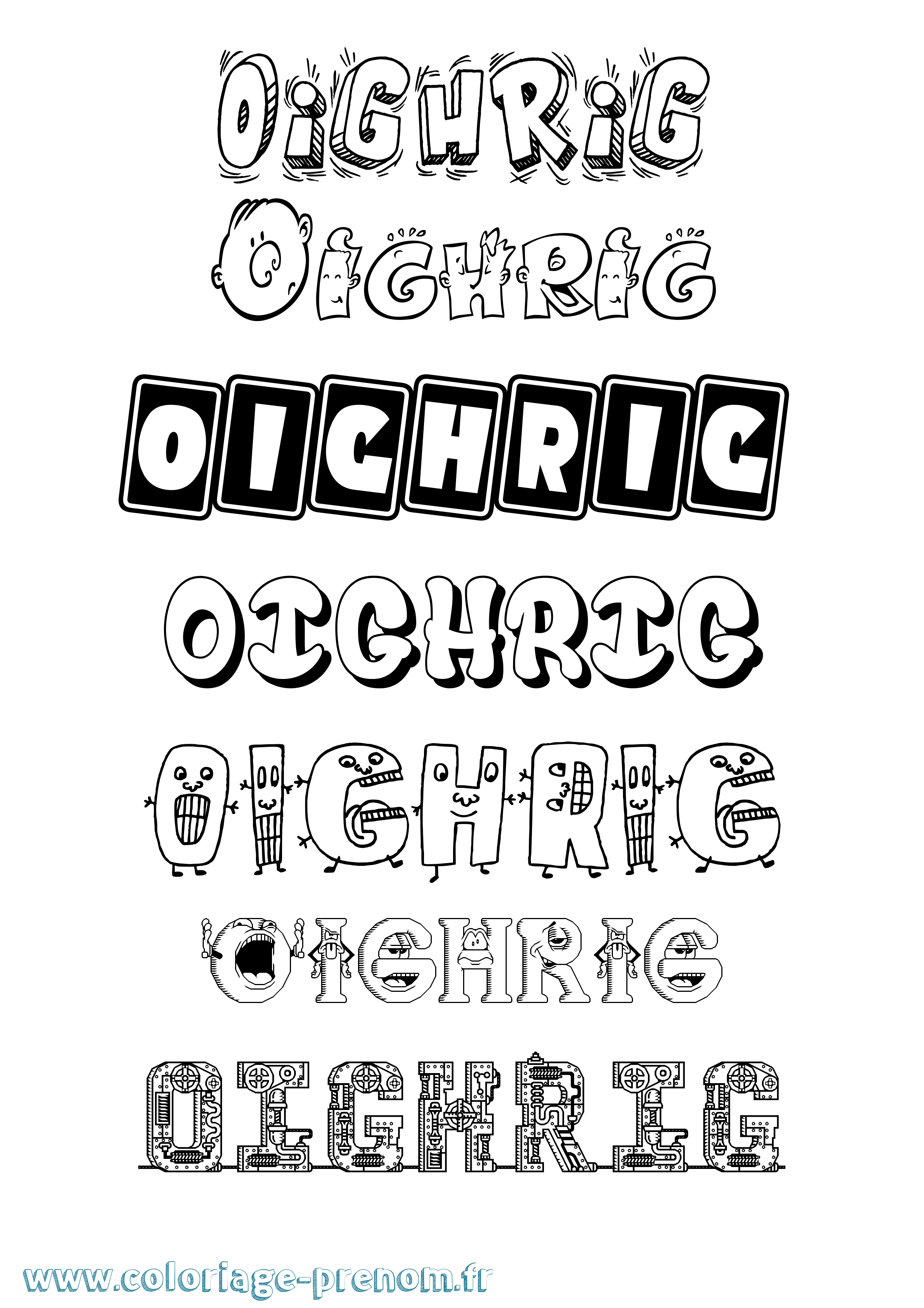 Coloriage Oighrig Fun Coloriage prénom Oighrig Fun