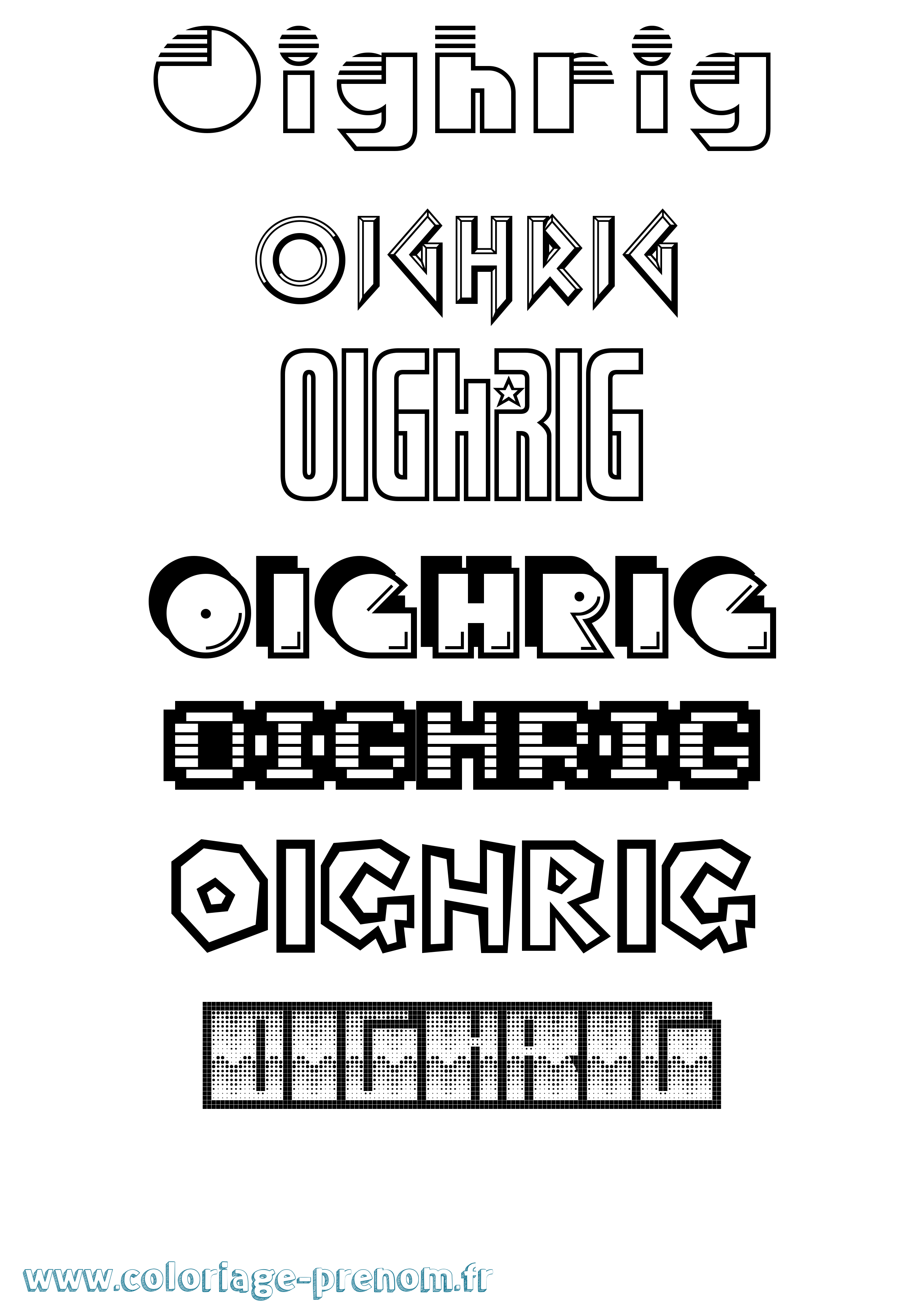 Coloriage Oighrig Jeux Vidéos Coloriage prénom Oighrig Jeux Vidéos