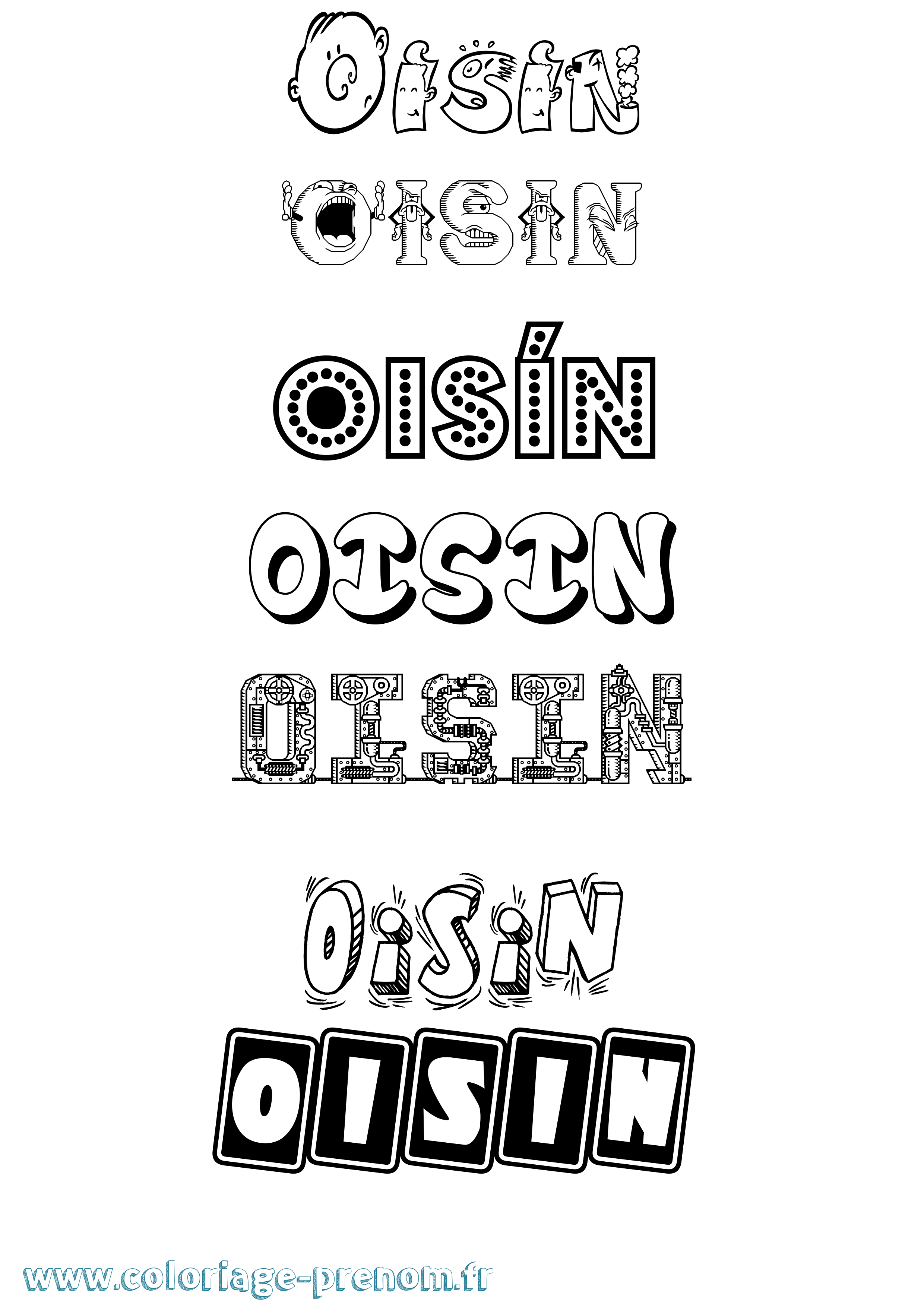 Coloriage prénom Oisín Fun
