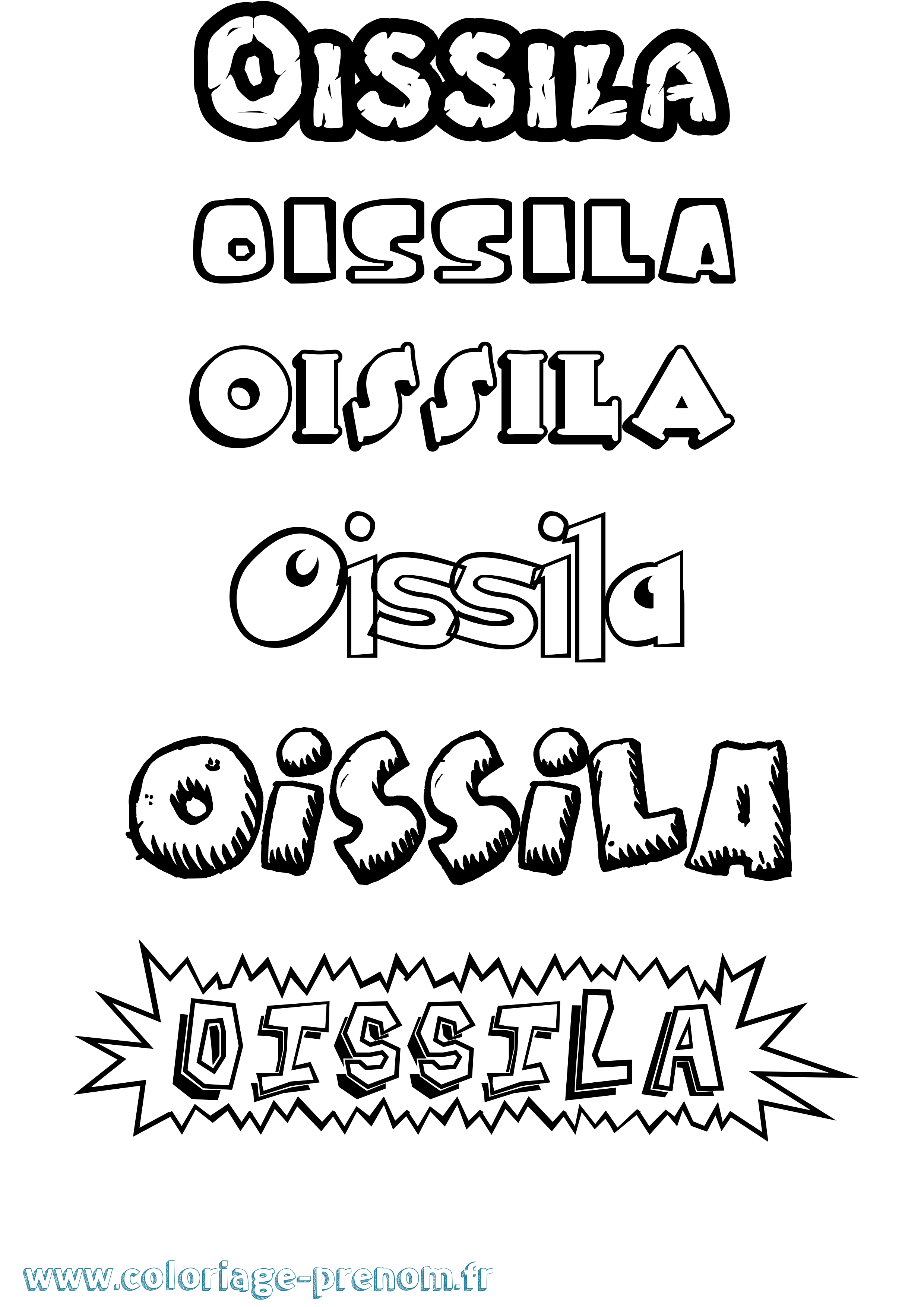 Coloriage prénom Oissila Dessin Animé
