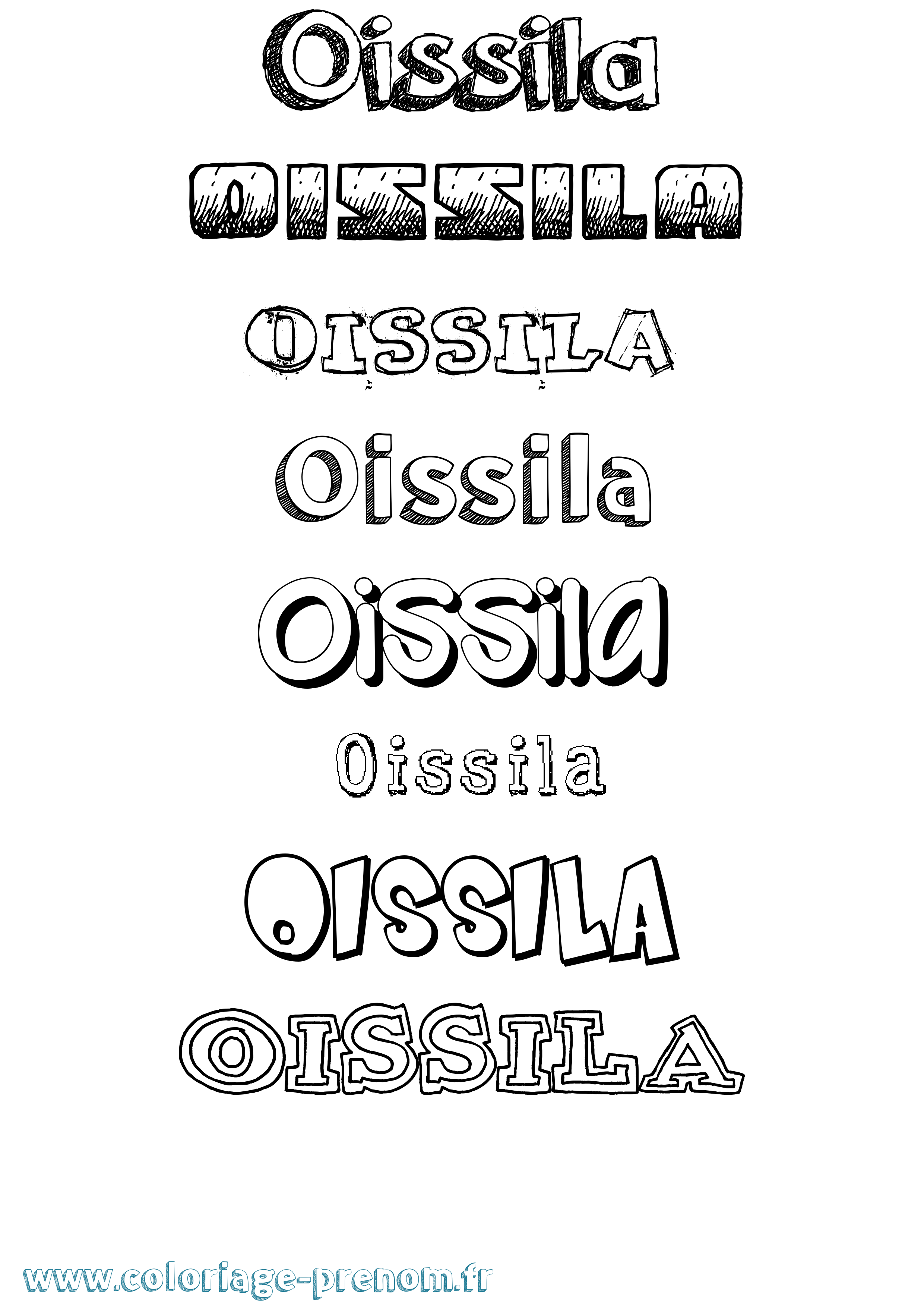 Coloriage prénom Oissila Dessiné