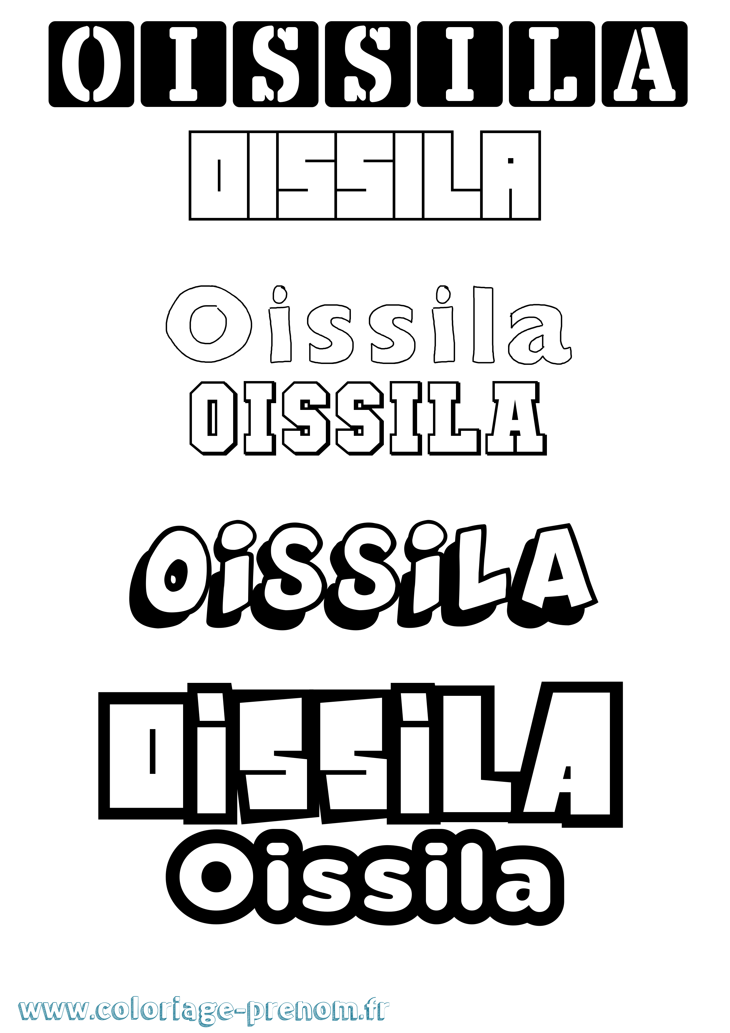 Coloriage prénom Oissila Simple