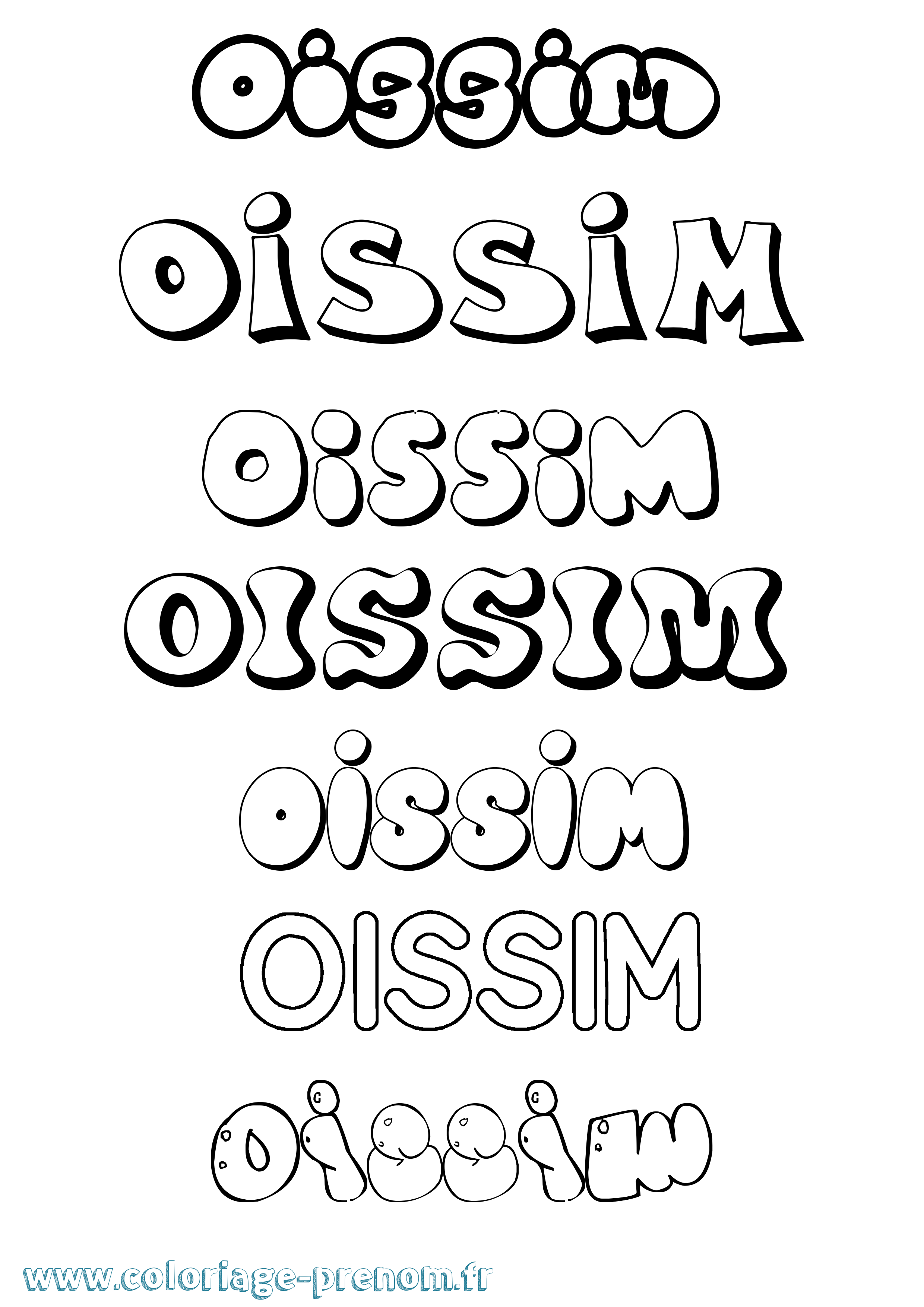 Coloriage Oissim Bubble Coloriage prénom Oissim Bubble