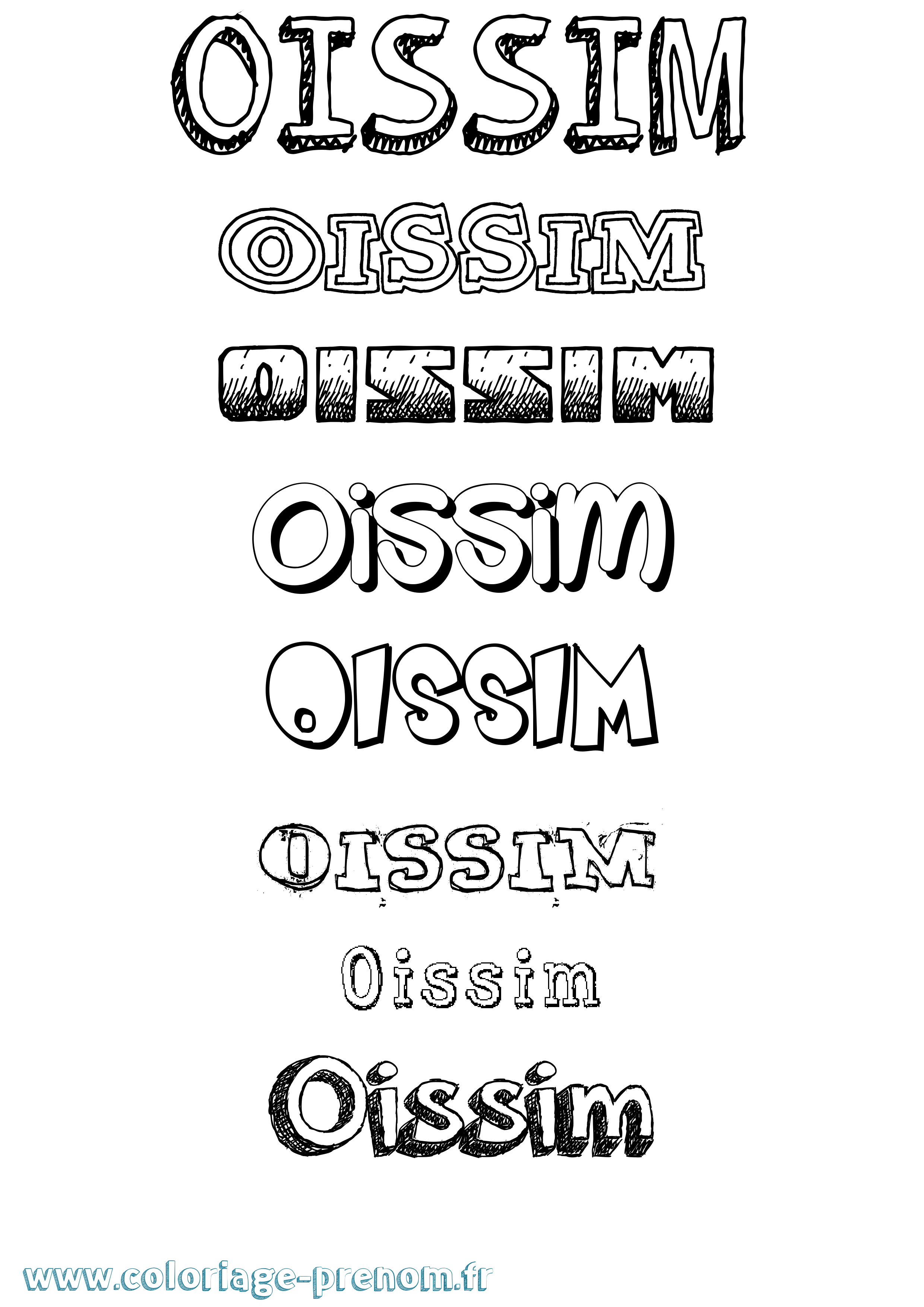 Coloriage prénom Oissim Dessiné