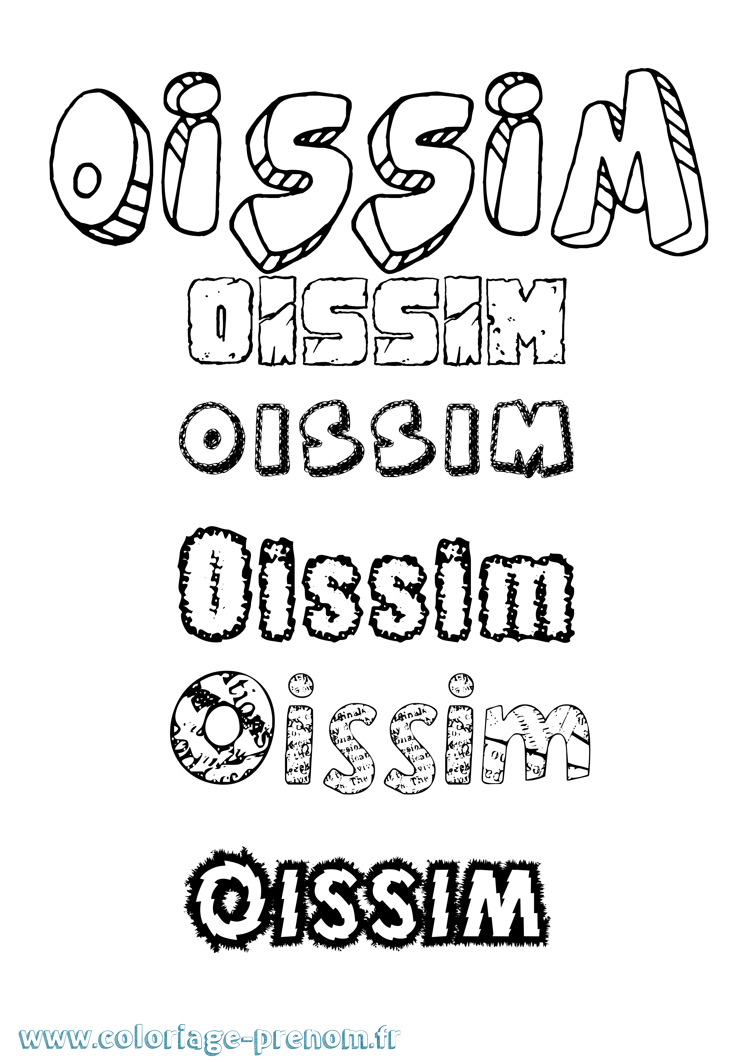 Coloriage Oissim Destructuré Coloriage prénom Oissim Destructuré