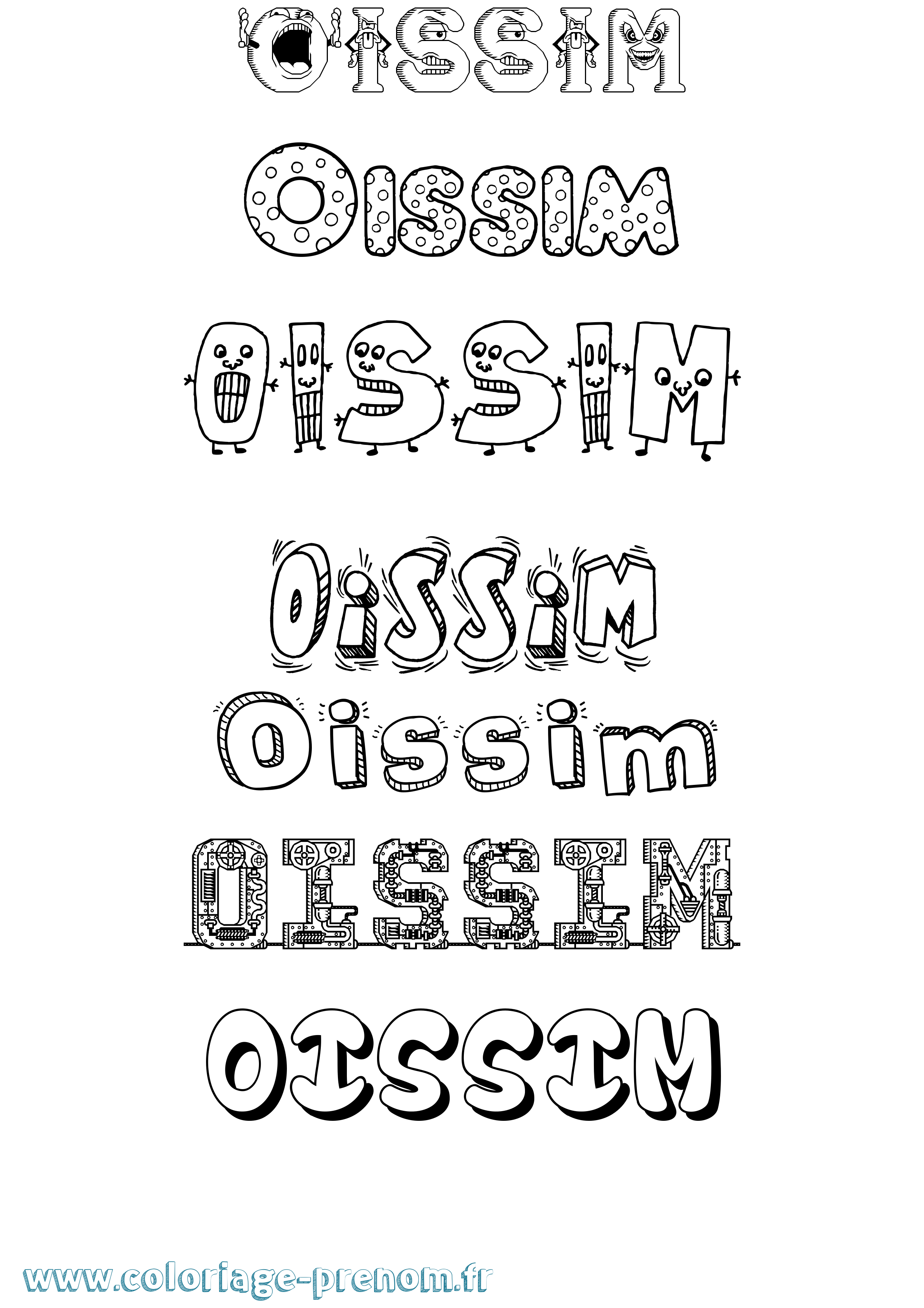 Coloriage Oissim Fun Coloriage prénom Oissim Fun