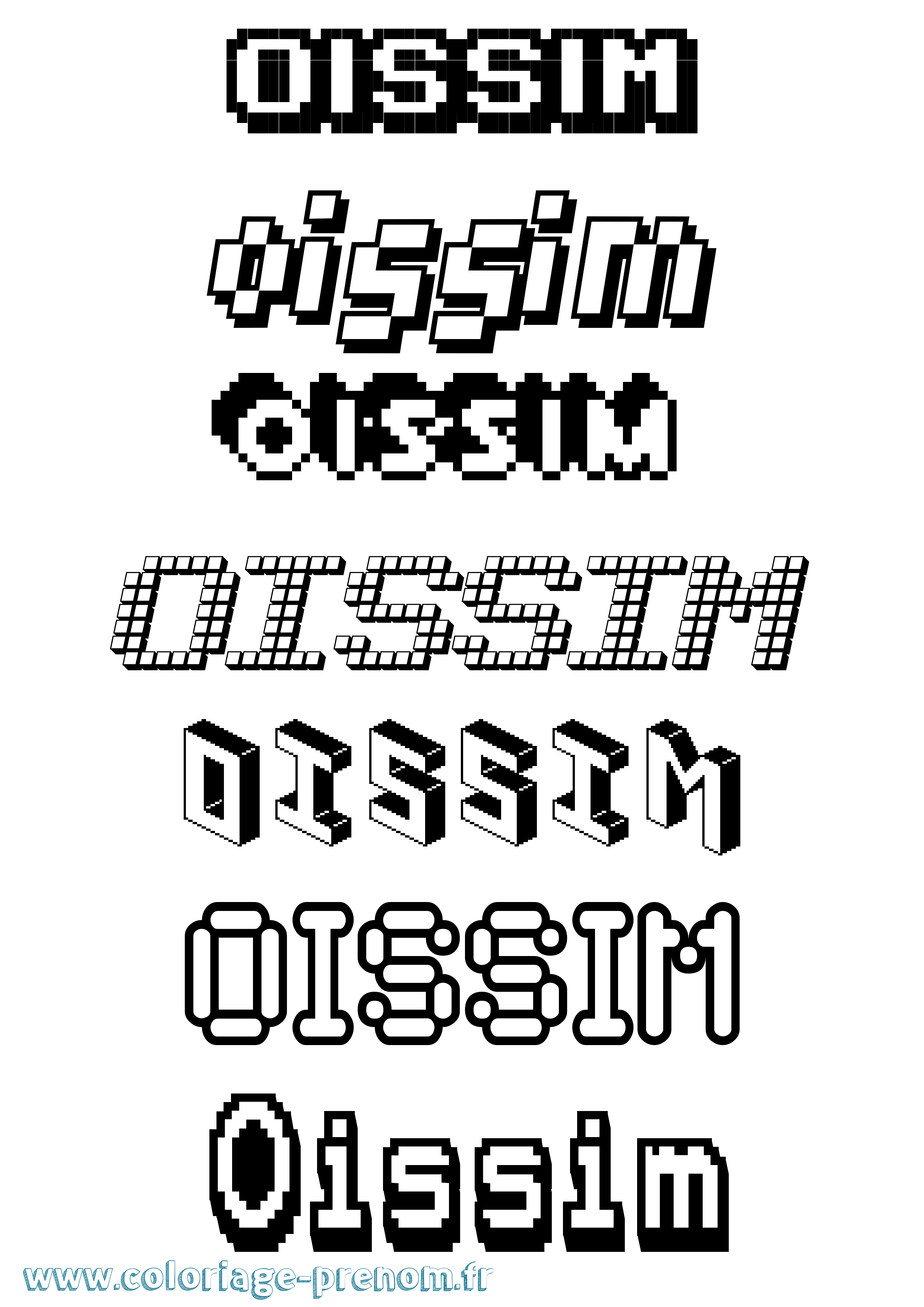 Coloriage Oissim Pixel Coloriage prénom Oissim Pixel