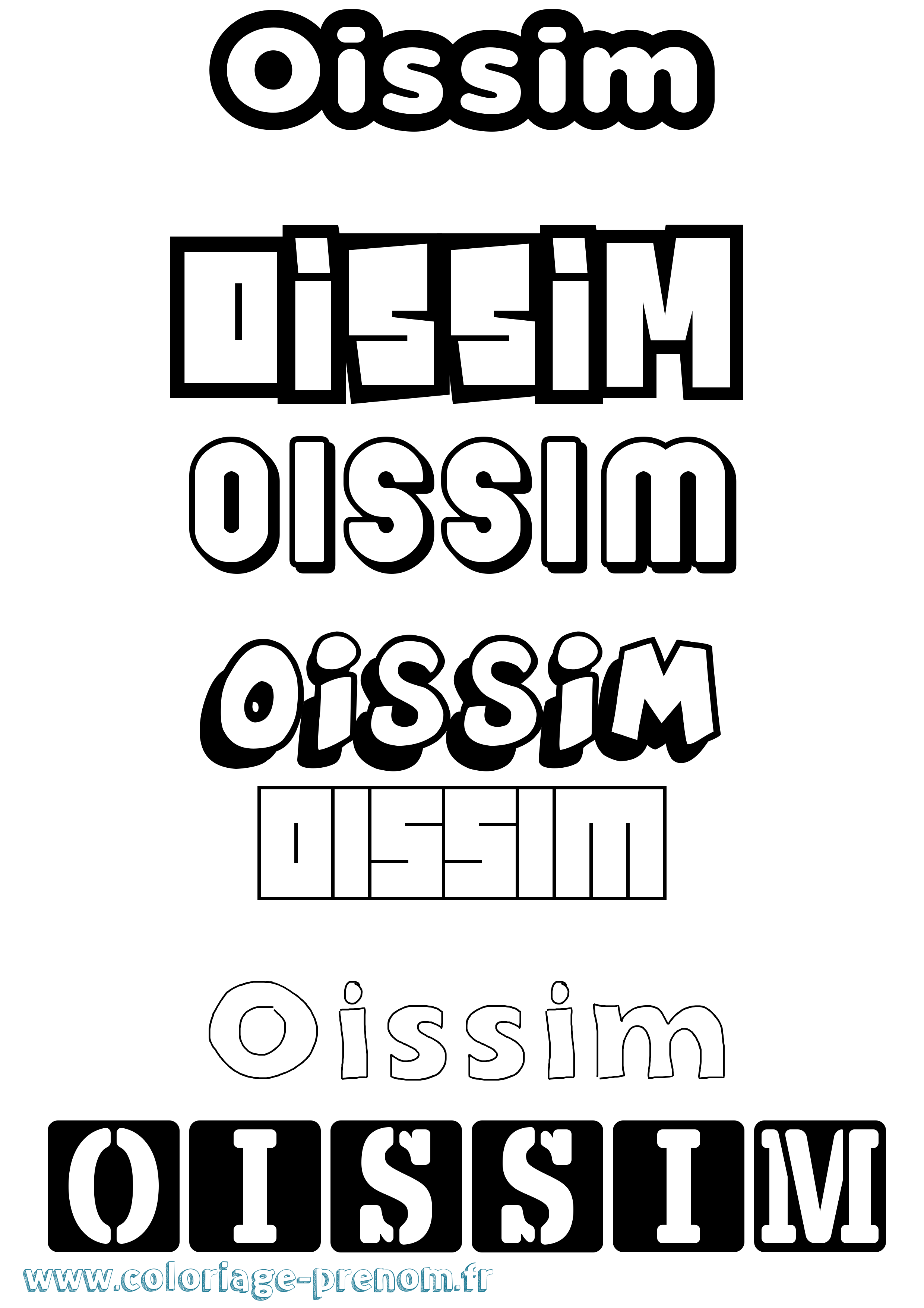 Coloriage Oissim Simple Coloriage prénom Oissim Simple