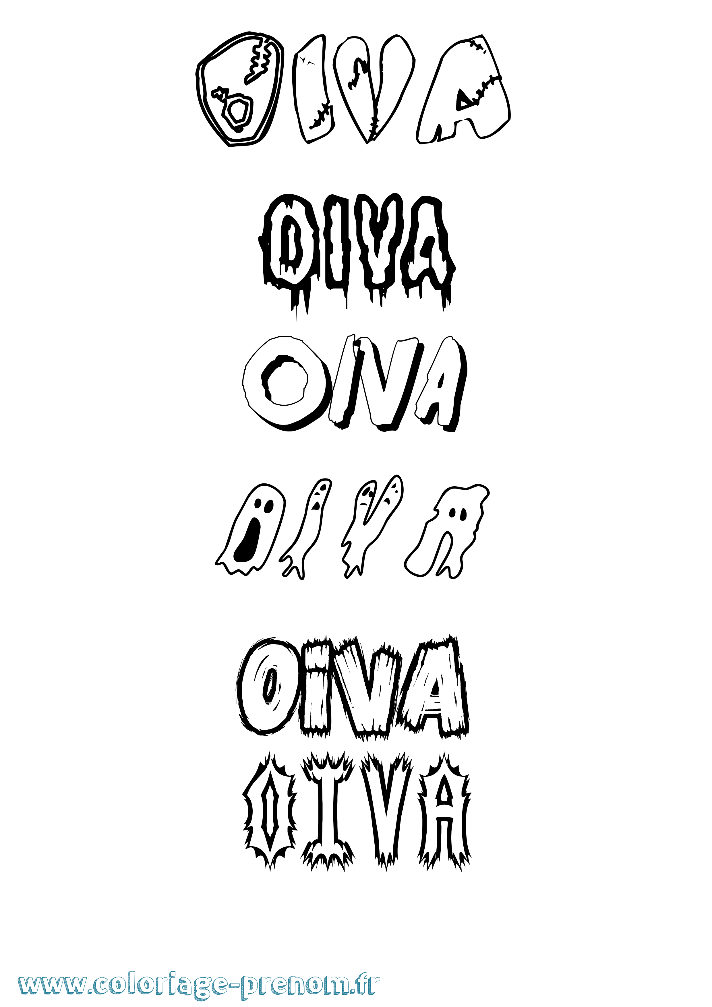 Coloriage prénom Oiva Frisson