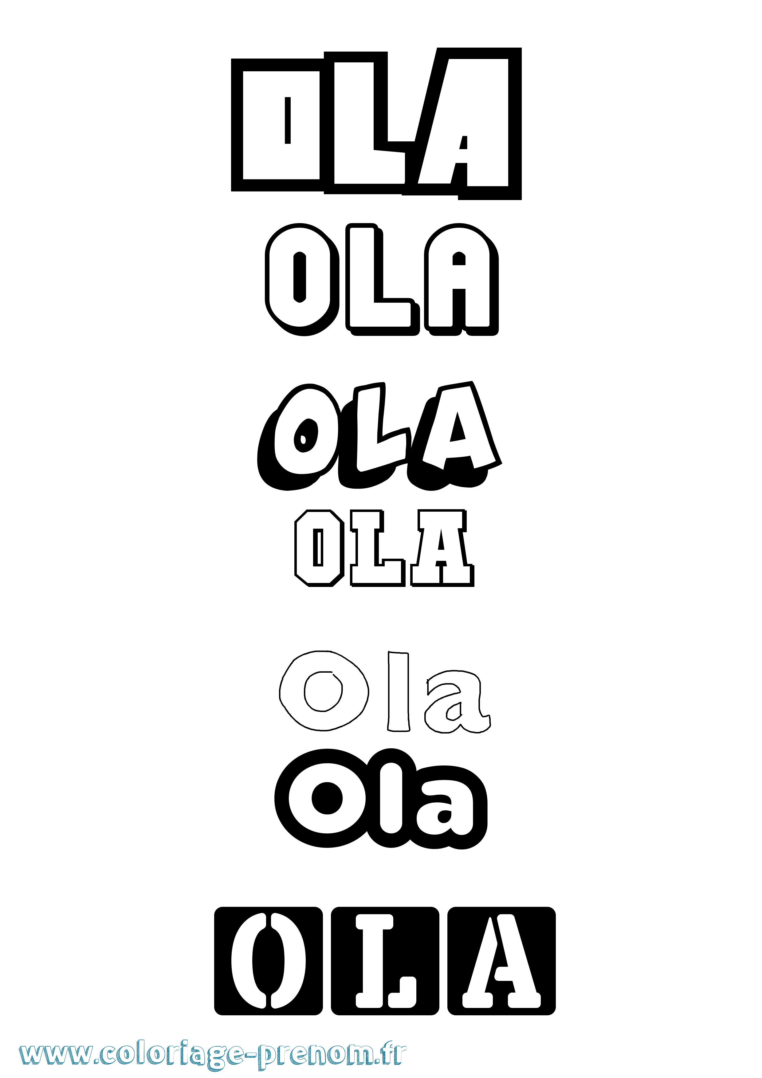 Coloriage prénom Ola Simple
