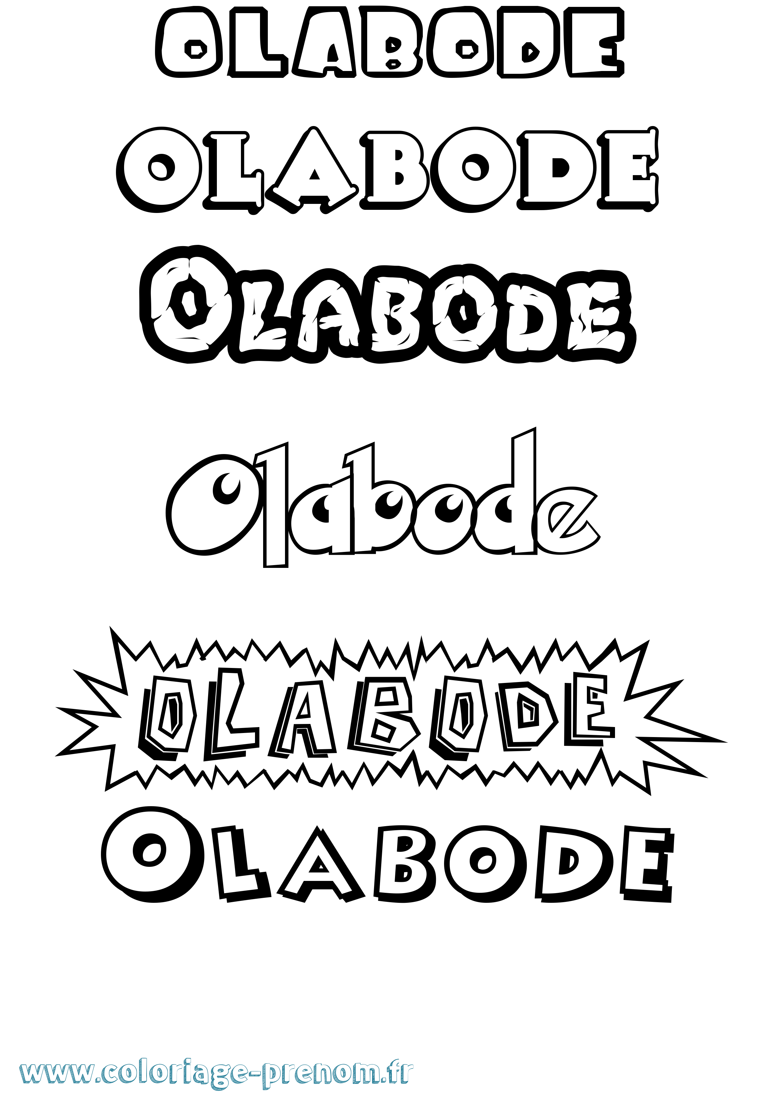 Coloriage prénom Olabode Dessin Animé