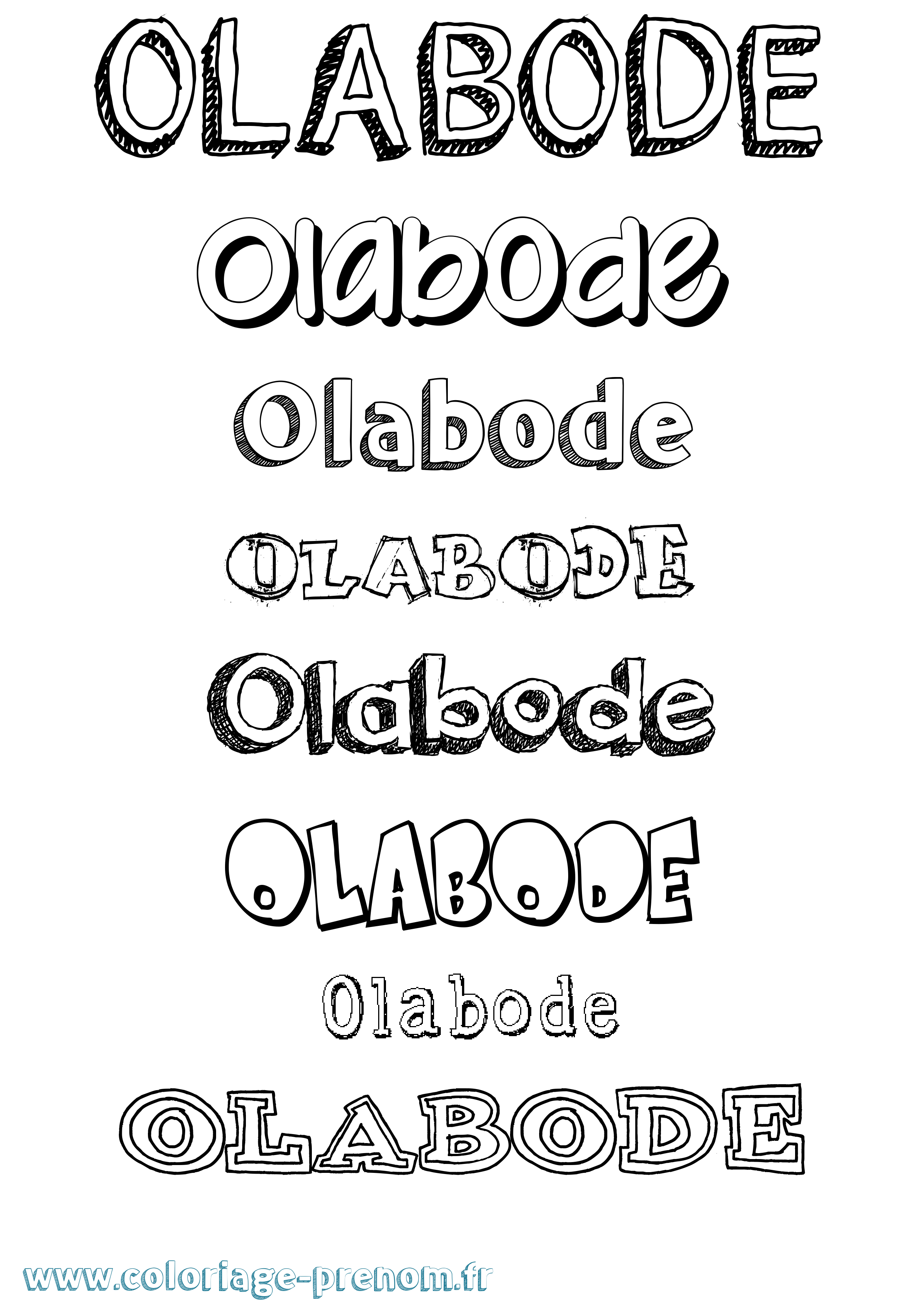 Coloriage prénom Olabode Dessiné