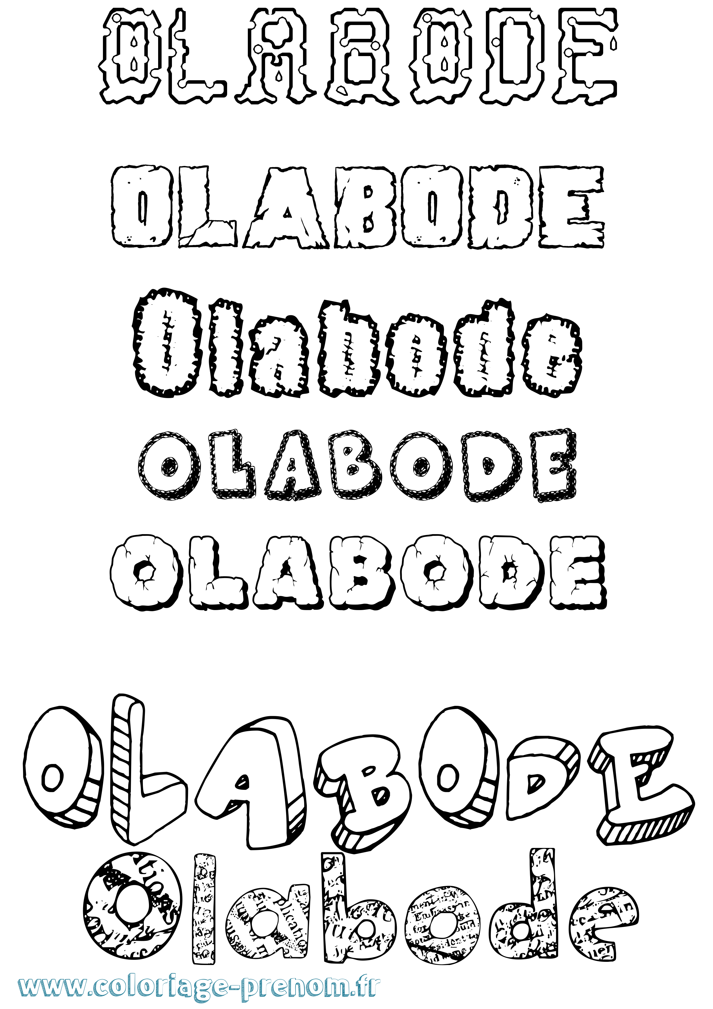 Coloriage prénom Olabode Destructuré