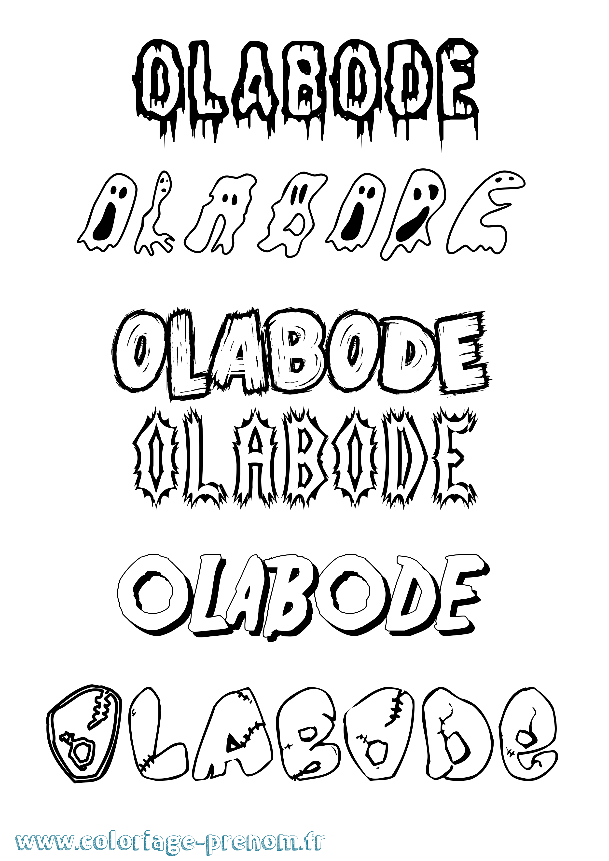 Coloriage prénom Olabode Frisson