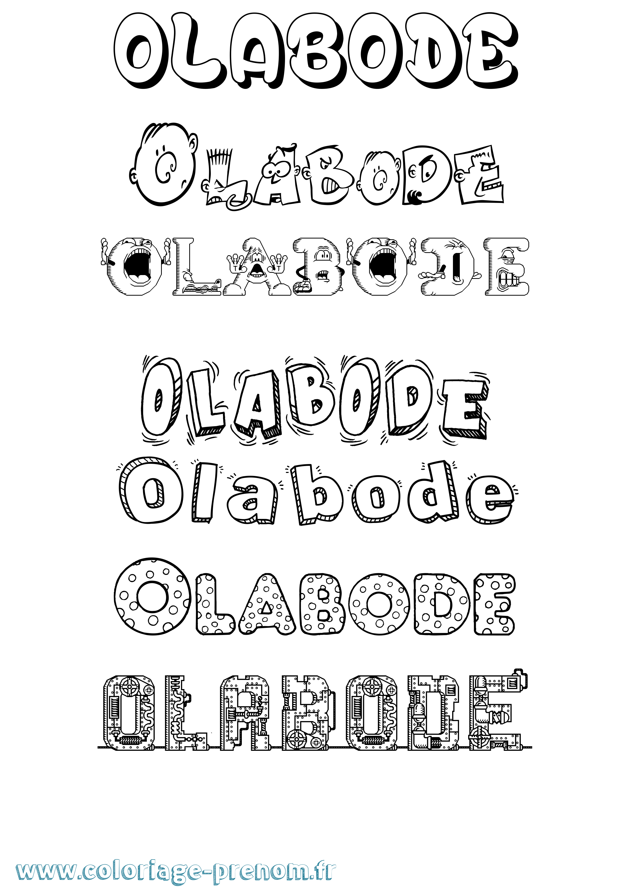 Coloriage prénom Olabode Fun