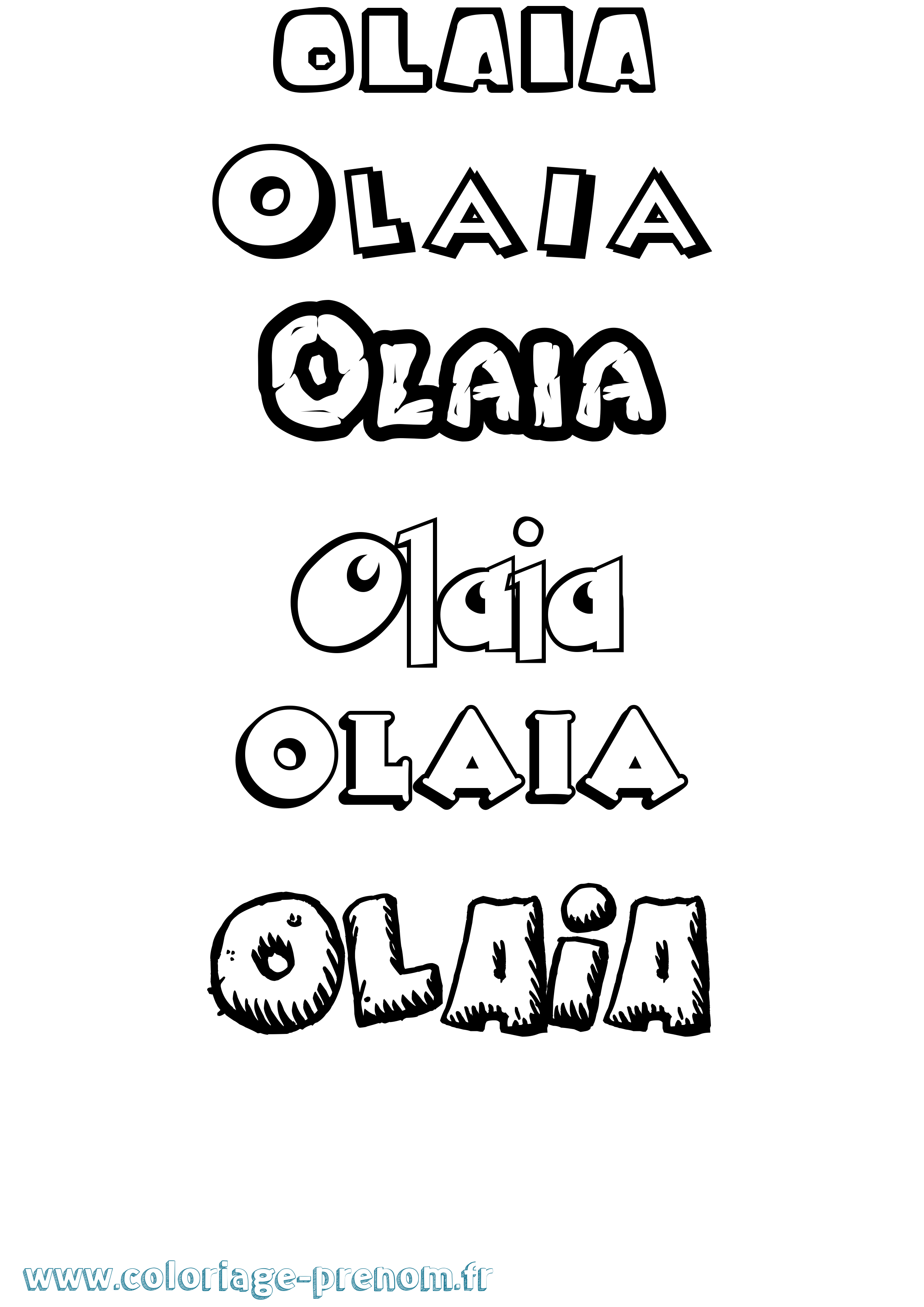 Coloriage Olaia Dessin Animé Coloriage prénom Olaia Dessin Animé