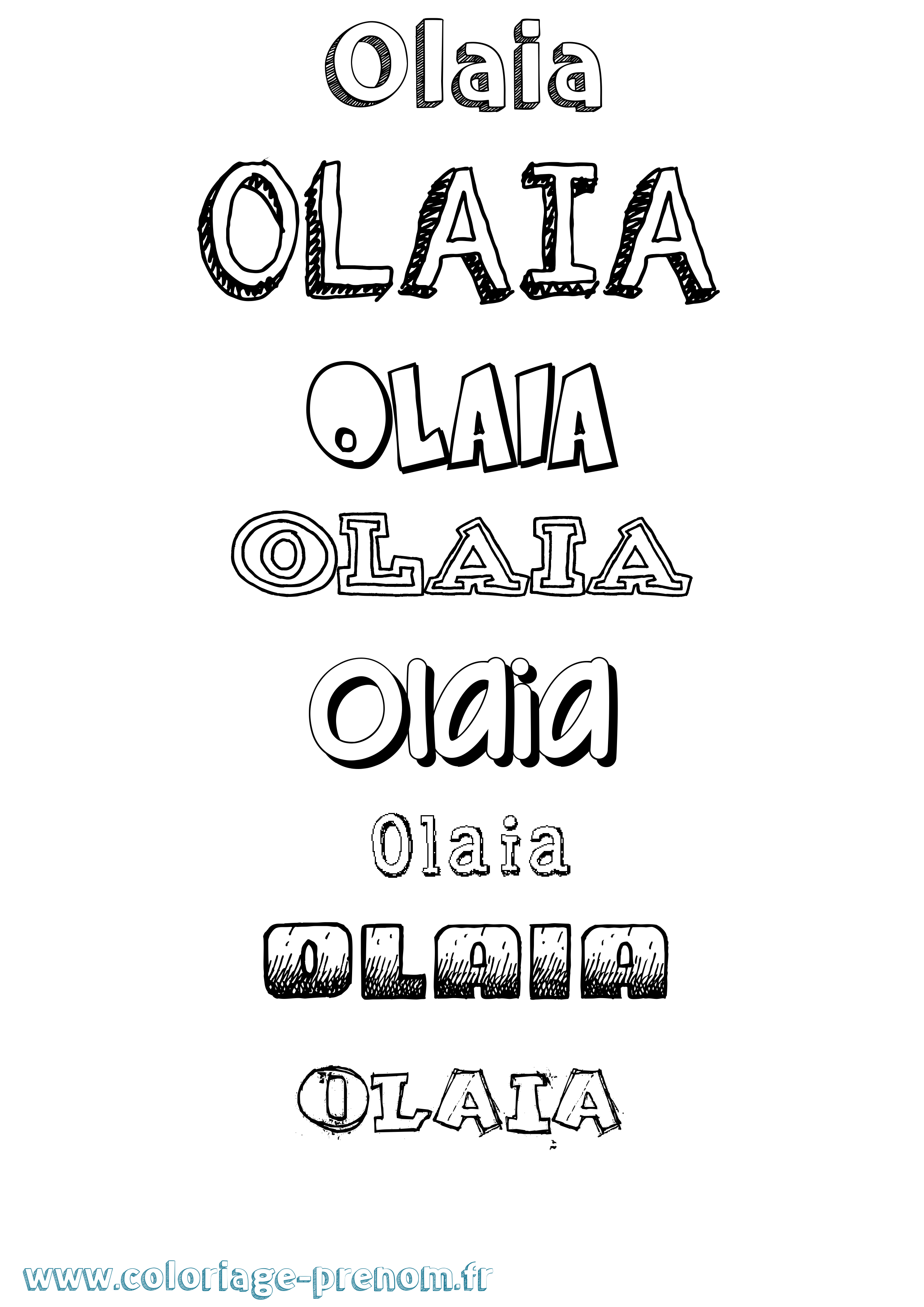 Coloriage prénom Olaia Dessiné