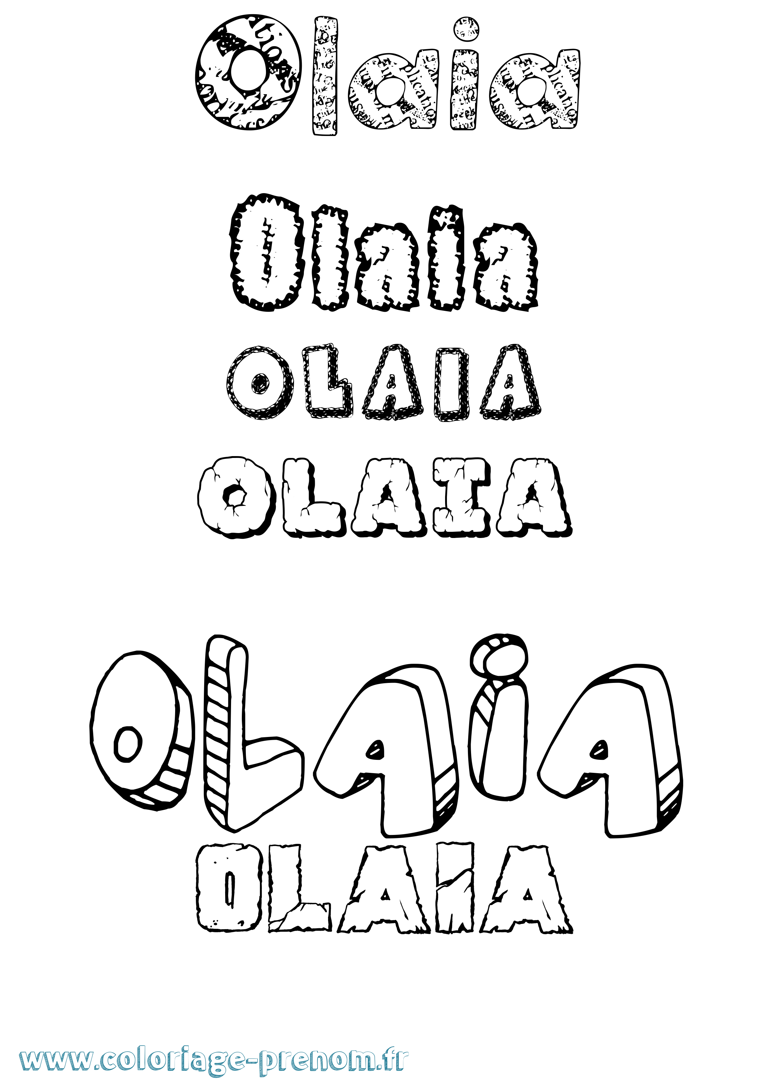 Coloriage prénom Olaia Destructuré
